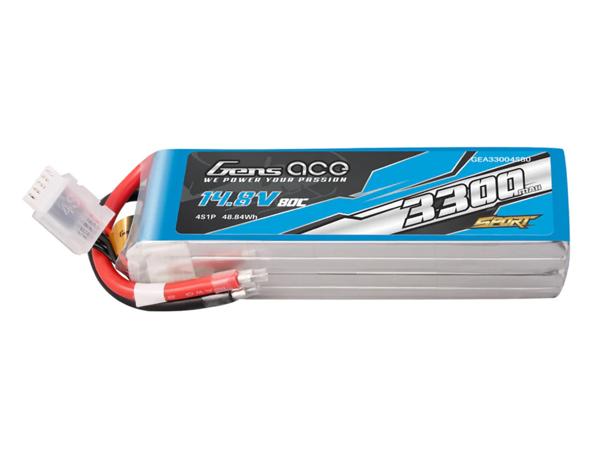 Li-Po Sport 4S 14.8V 3300mAh 80C with No Plug-3