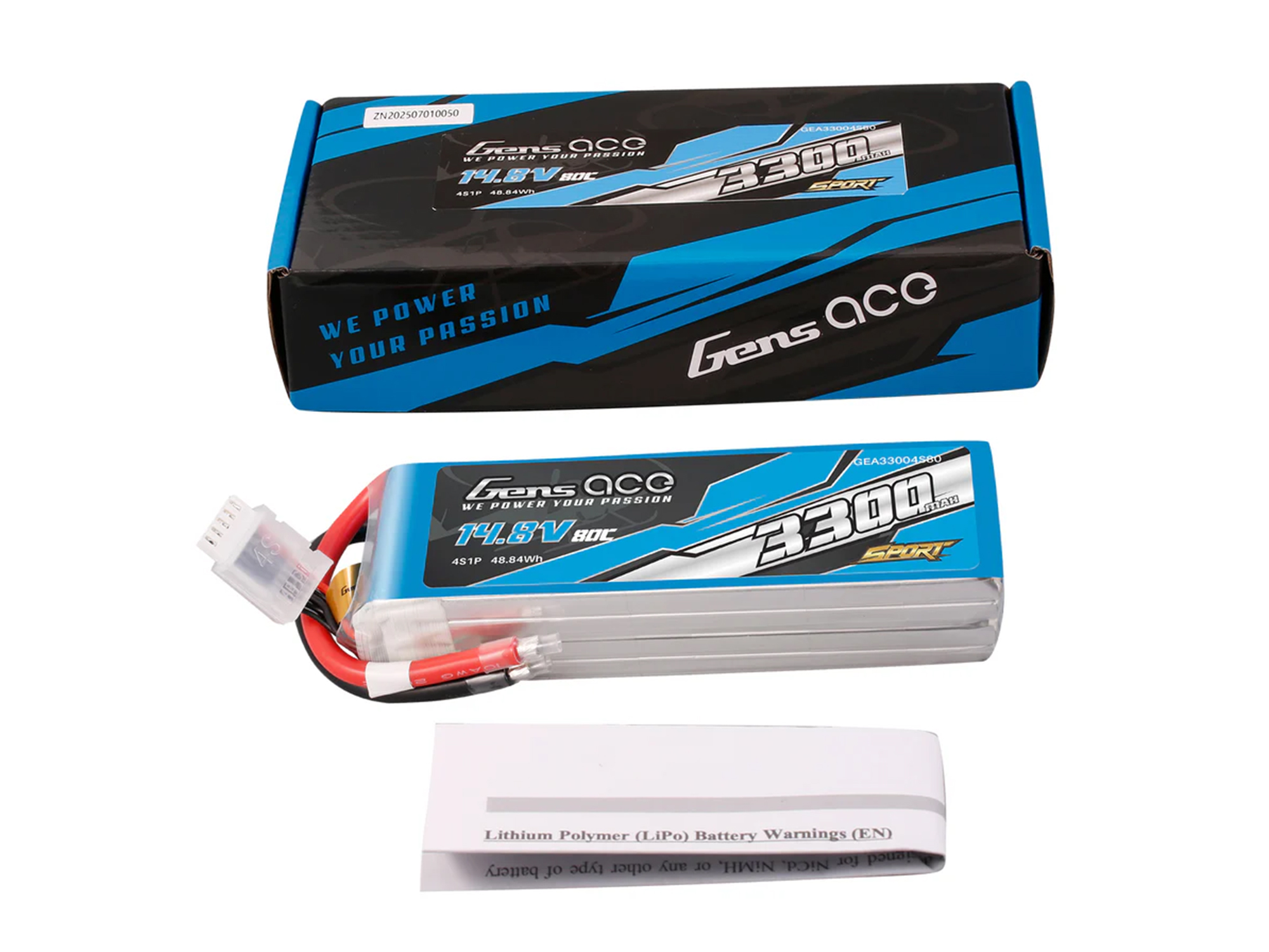 Li-Po Sport 4S 14.8V 3300mAh 80C with No Plug-5