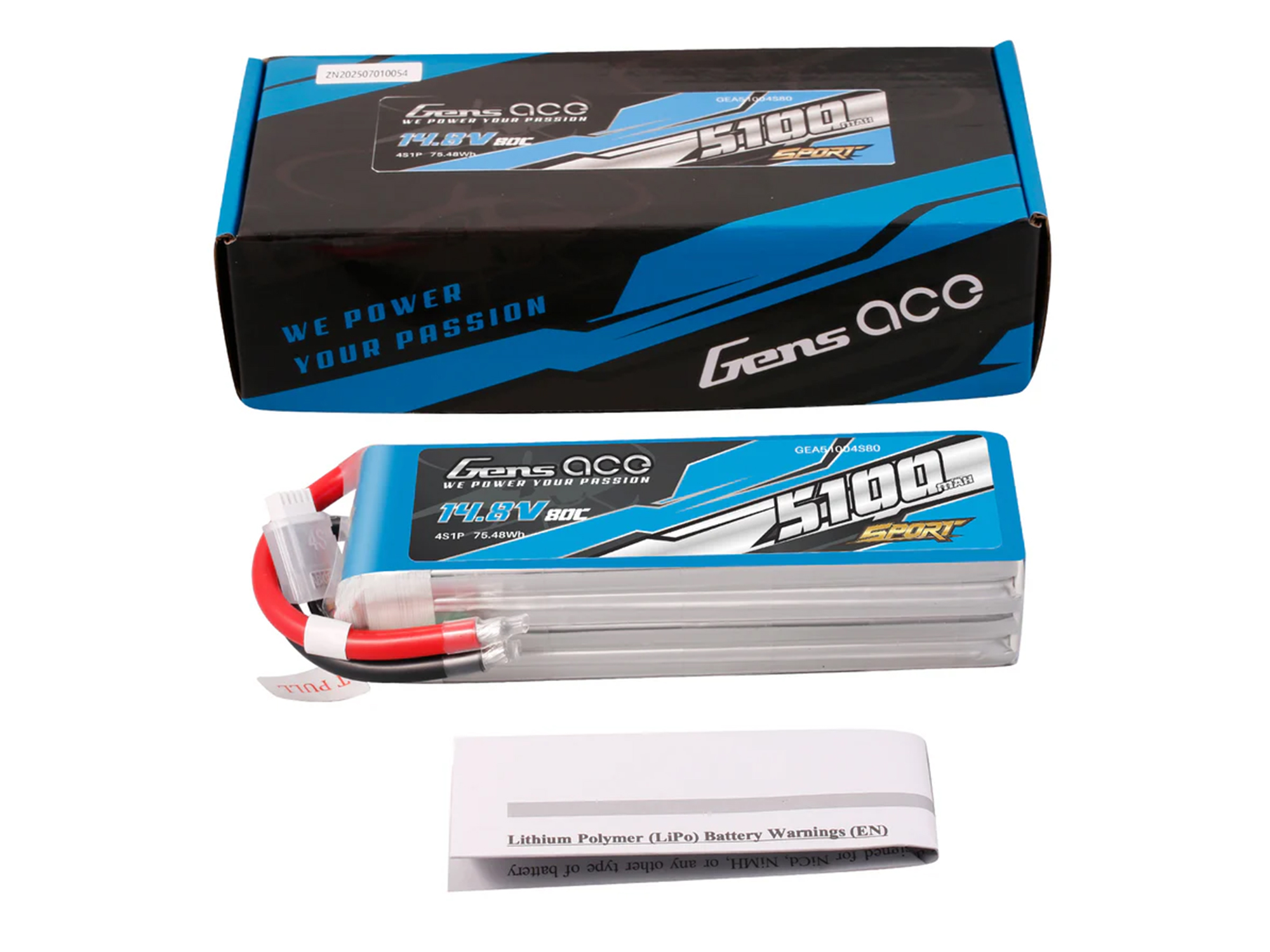 Li-Po Sport 4S 14.8V 5100mAh 80C with No Plug-5