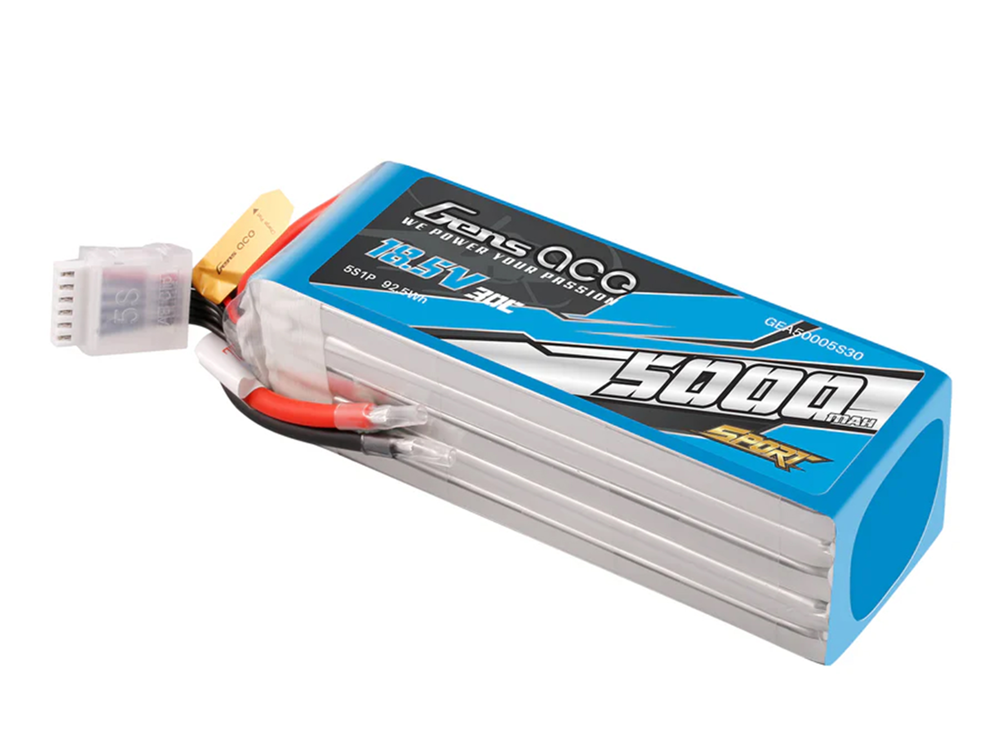 Li-Po Sport 5S 18.5V 5000mAh 30C with No Plug-2