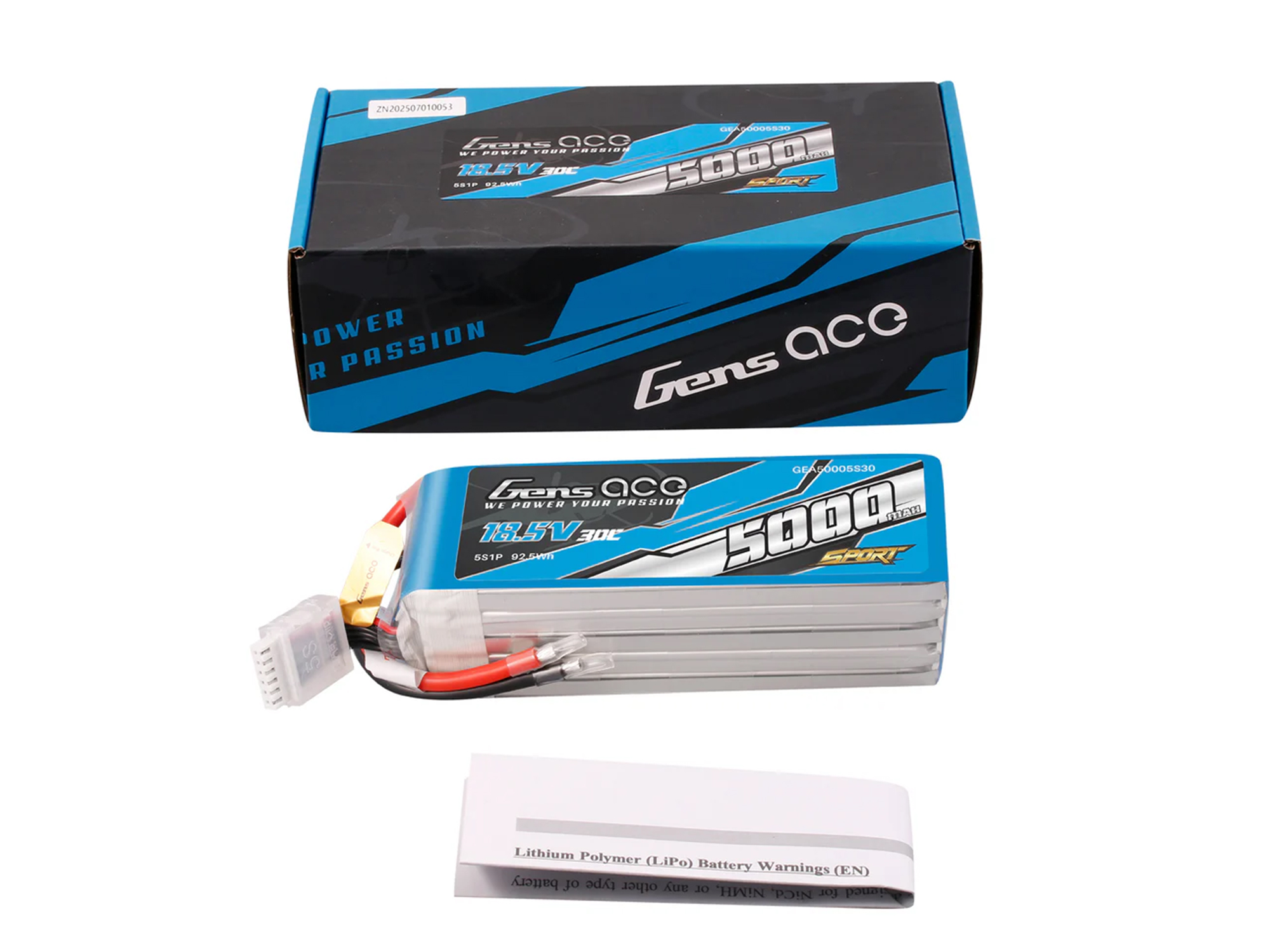 Li-Po Sport 5S 18.5V 5000mAh 30C with No Plug-5