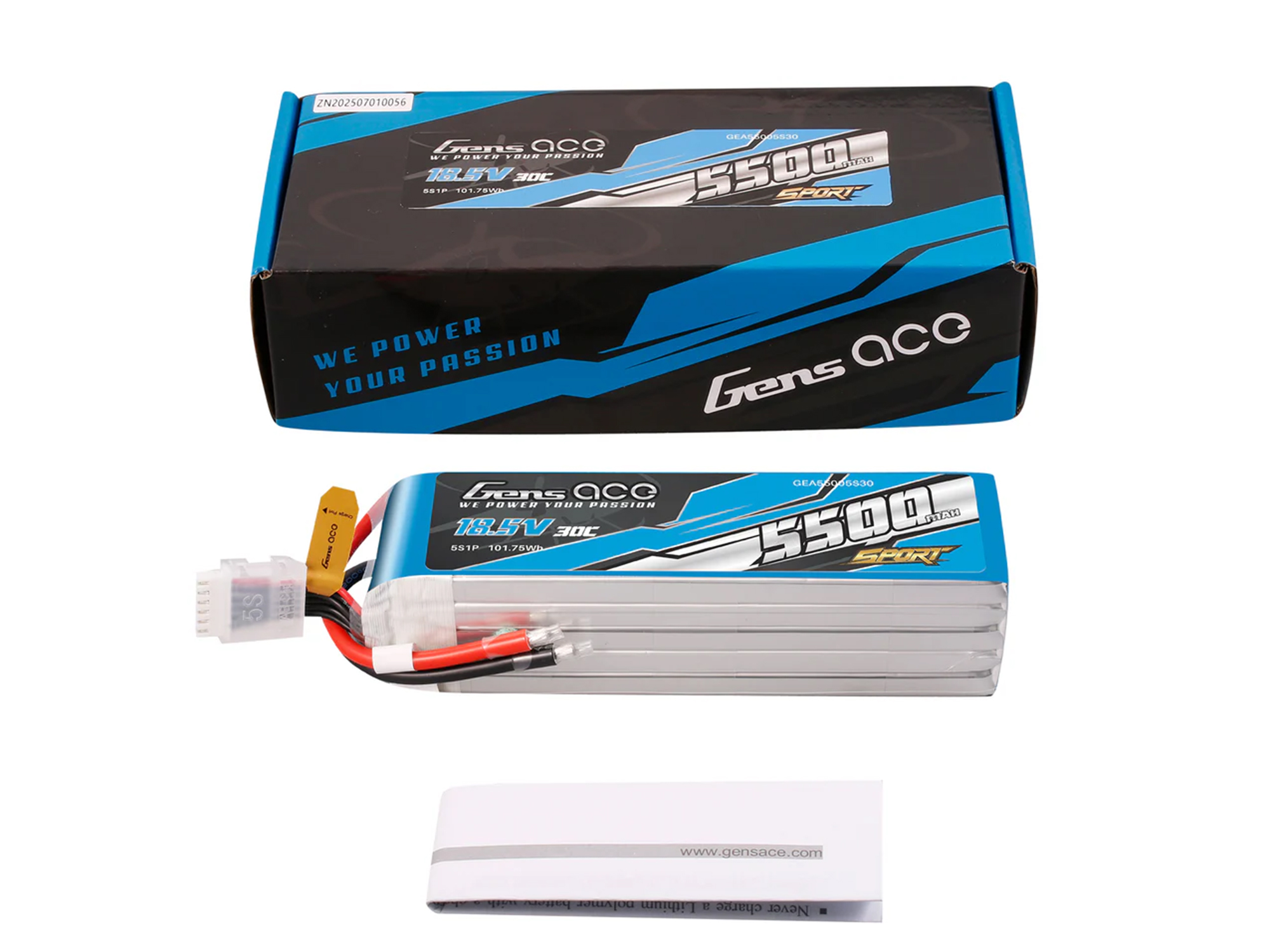 Li-Po Sport 5S 18.5V 5500mAh 30C with No Plug-5