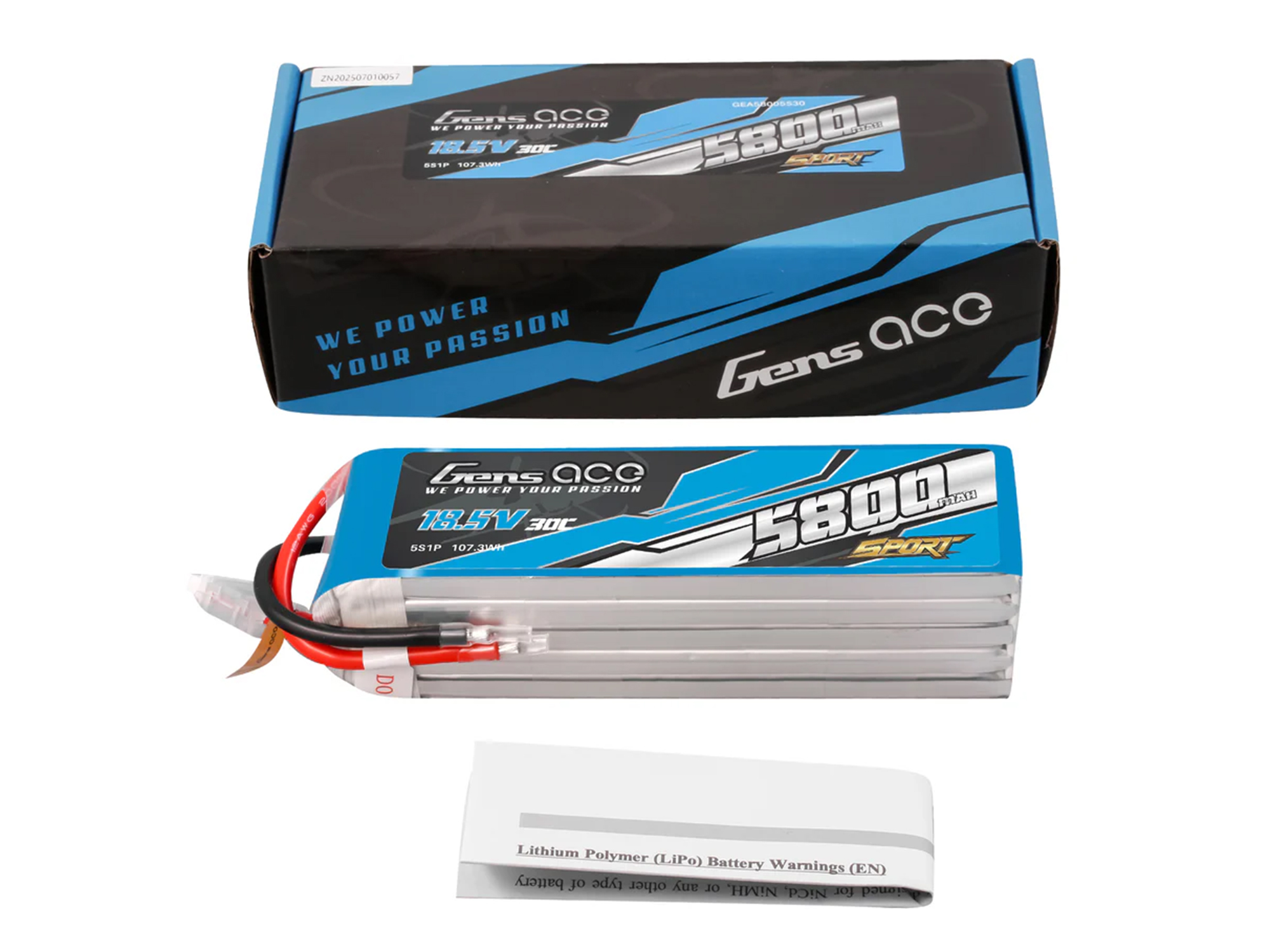 Li-Po Sport 5S 18.5V 5800mAh 30C with No Plug-5