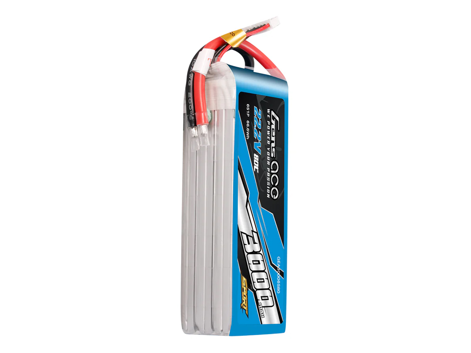 Li-Po Sport 6S 22.2V 3000mAh 80C with No Plug-4