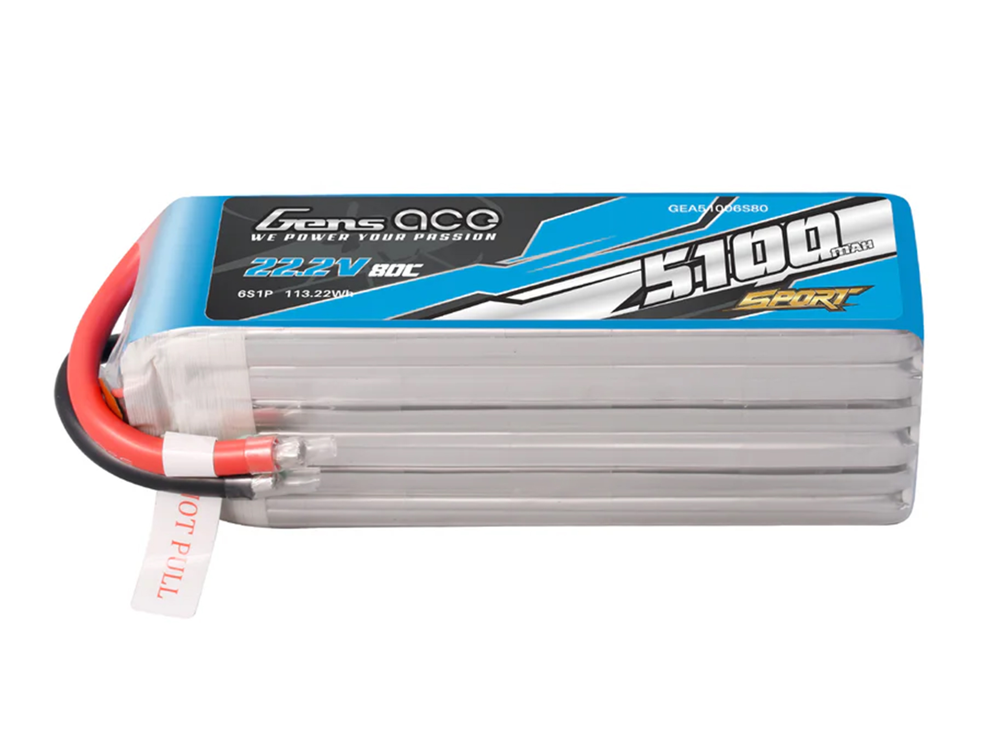 Li-Po Sport 6S 22.2V 5100mAh 80C with No Plug-3
