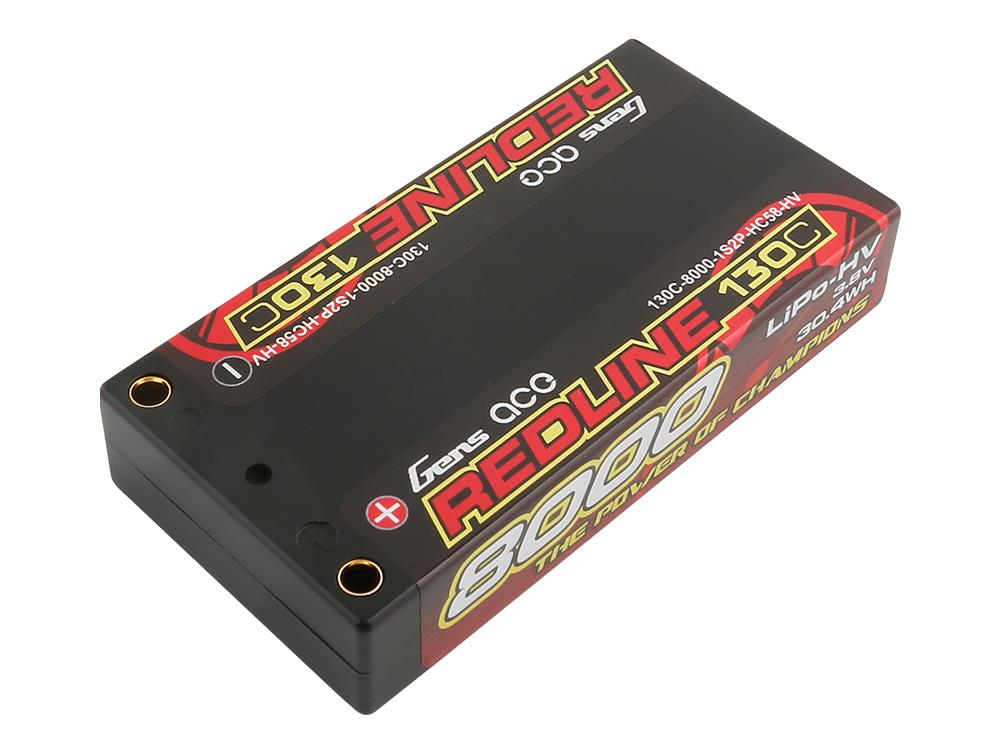 Li-Po HV Car Hard Case 1S2P 3.8V 8000mAh 130C RL Short 5mm-3