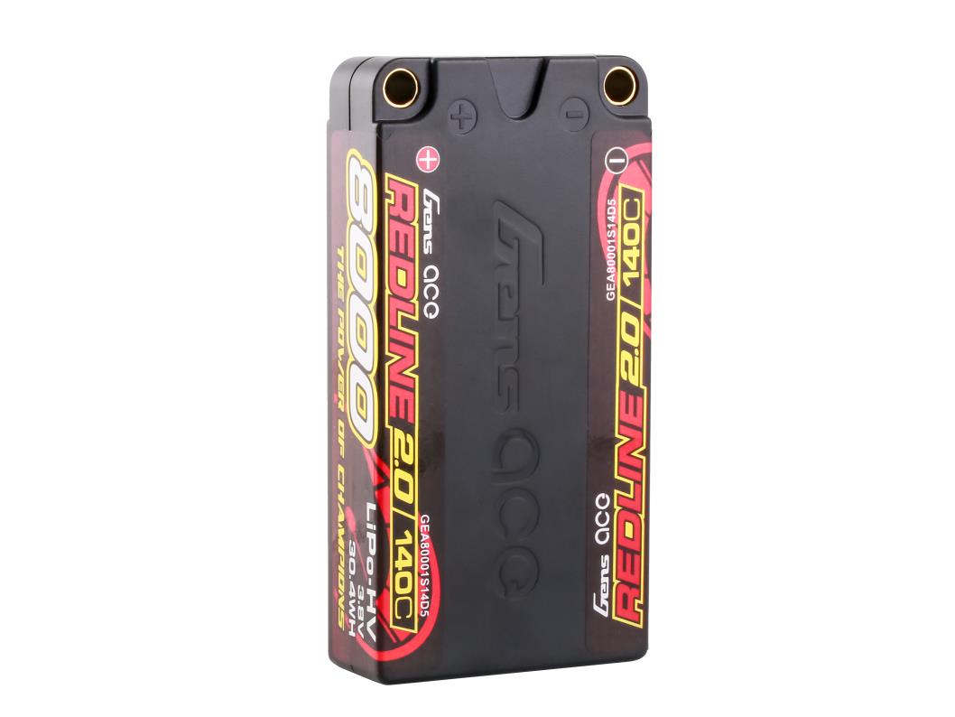 Li-Po HV Car Hard Case 1S2P 3.8V 8000mAh 140C RL2 Short 5mm-4