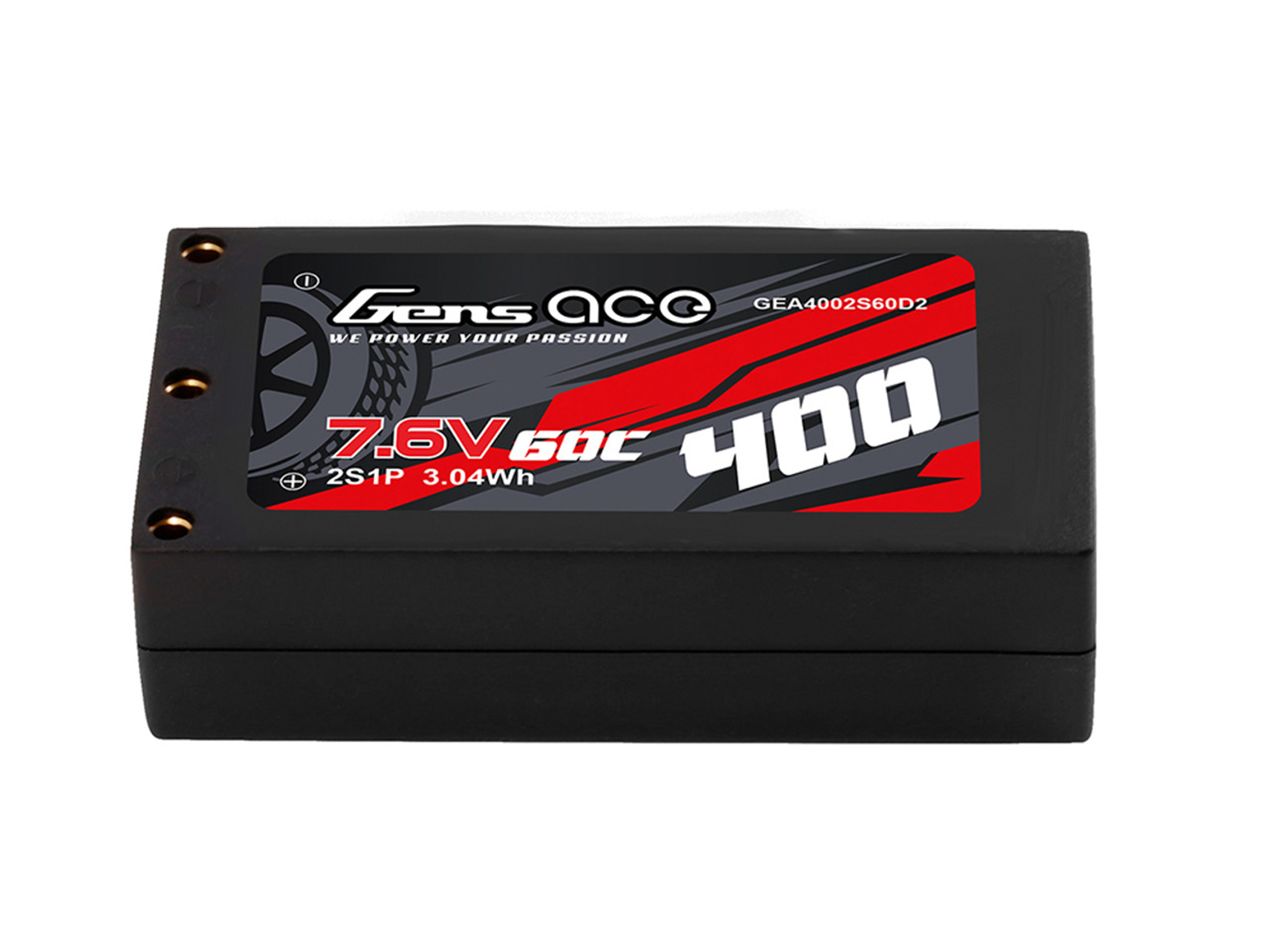 Li-Po HV Car Hard Case 2S 7.6V 400mAh 60C with 2MM-3