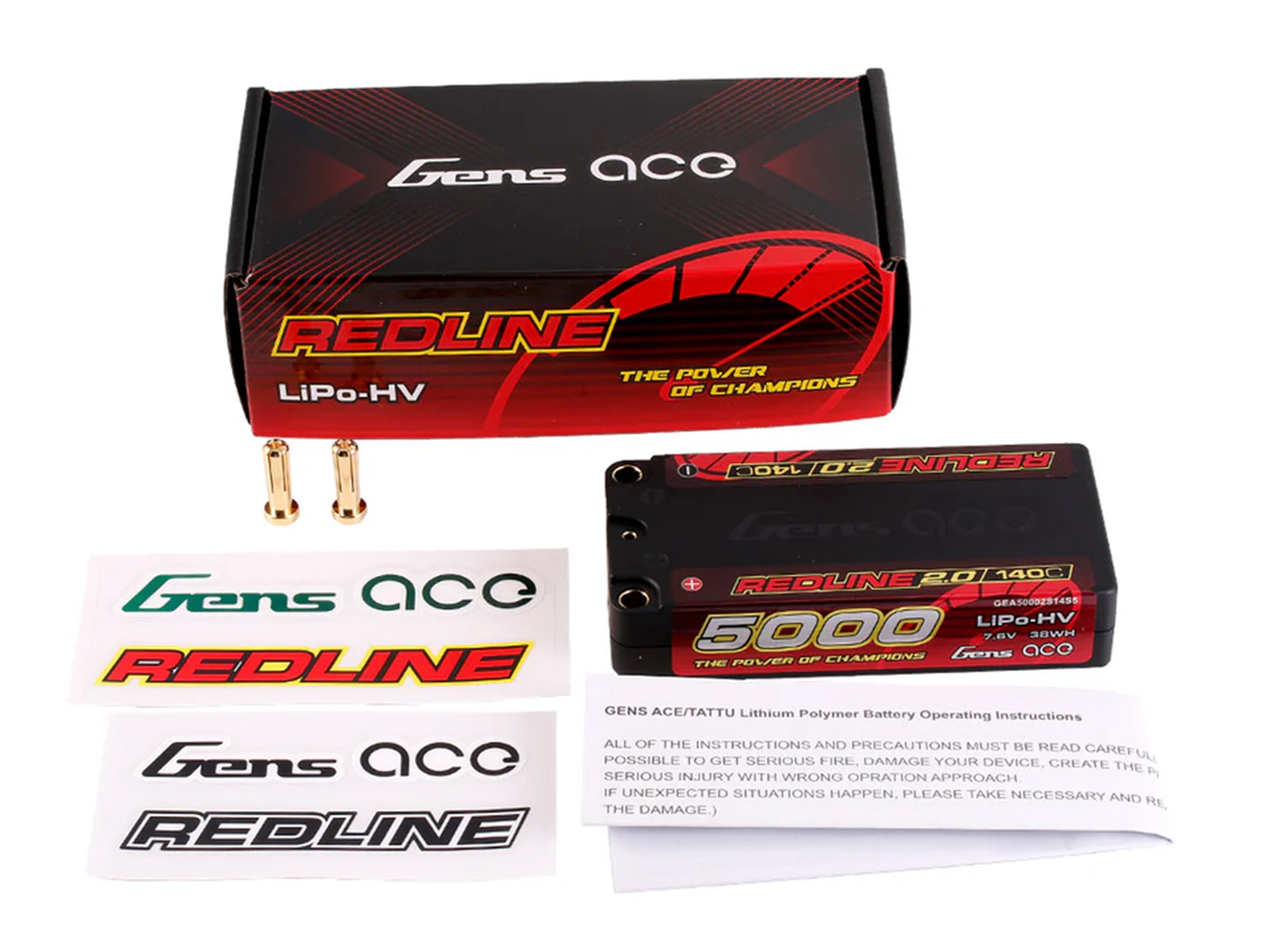 Li-Po HV Car Hard Case 2S1P 7.6V 5000mAh 140C with 5mm-5