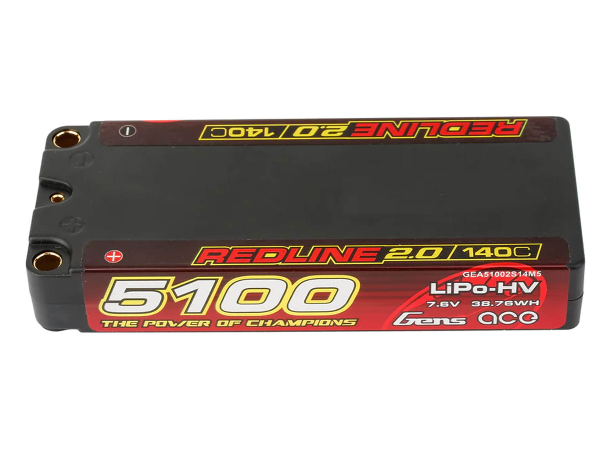 Li-Po HV Car Hard Case 2S1P 7.6V 5100mAh 140C with 5mm-3
