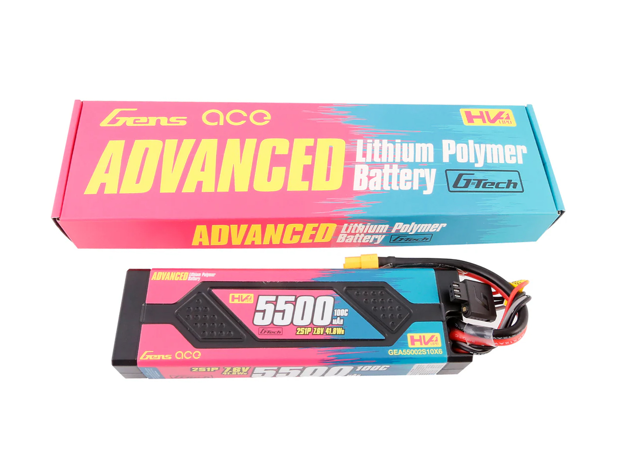 Li-Po Car Hard Case HV 2S 7.4V 5500mAh 100C with XT60-5