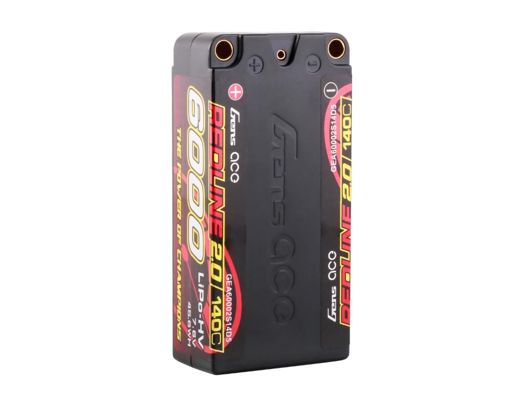 Li-Po HV Car Hard Case 2S2P 7.6V 6000mAh 140C RL2 Short 5mm-4