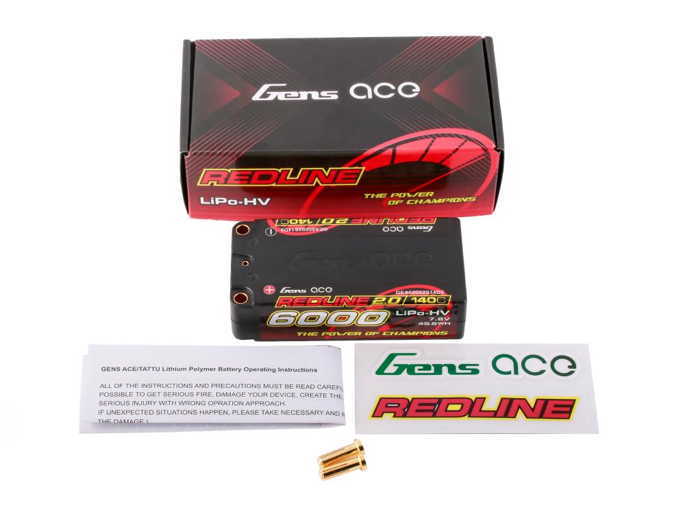 Li-Po HV Car Hard Case 2S2P 7.6V 6000mAh 140C RL2 Short 5mm-5
