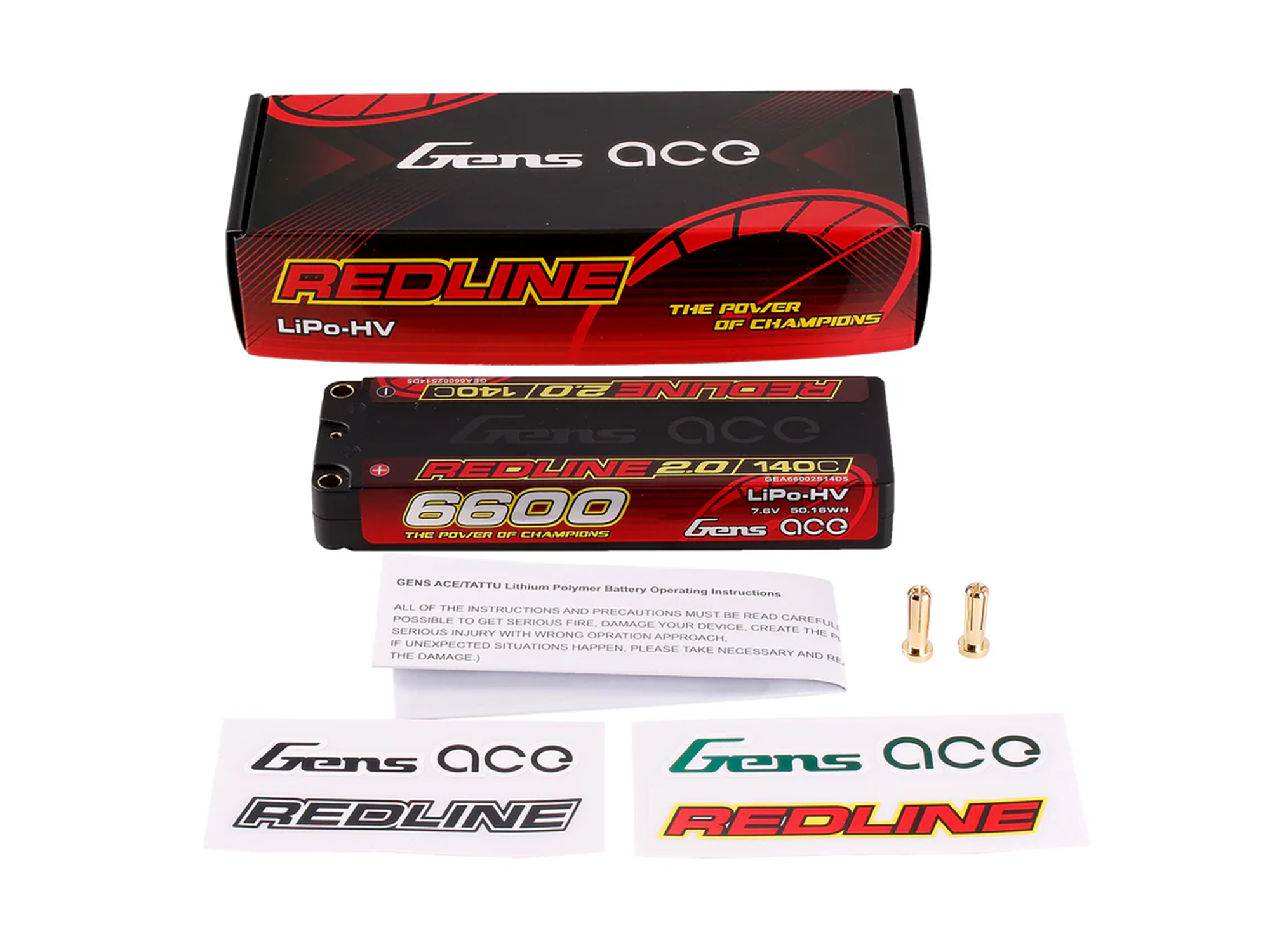 Li-Po HV Car Hard Case 2S1P 7.6V 6600mAh 140C with 5mm-5