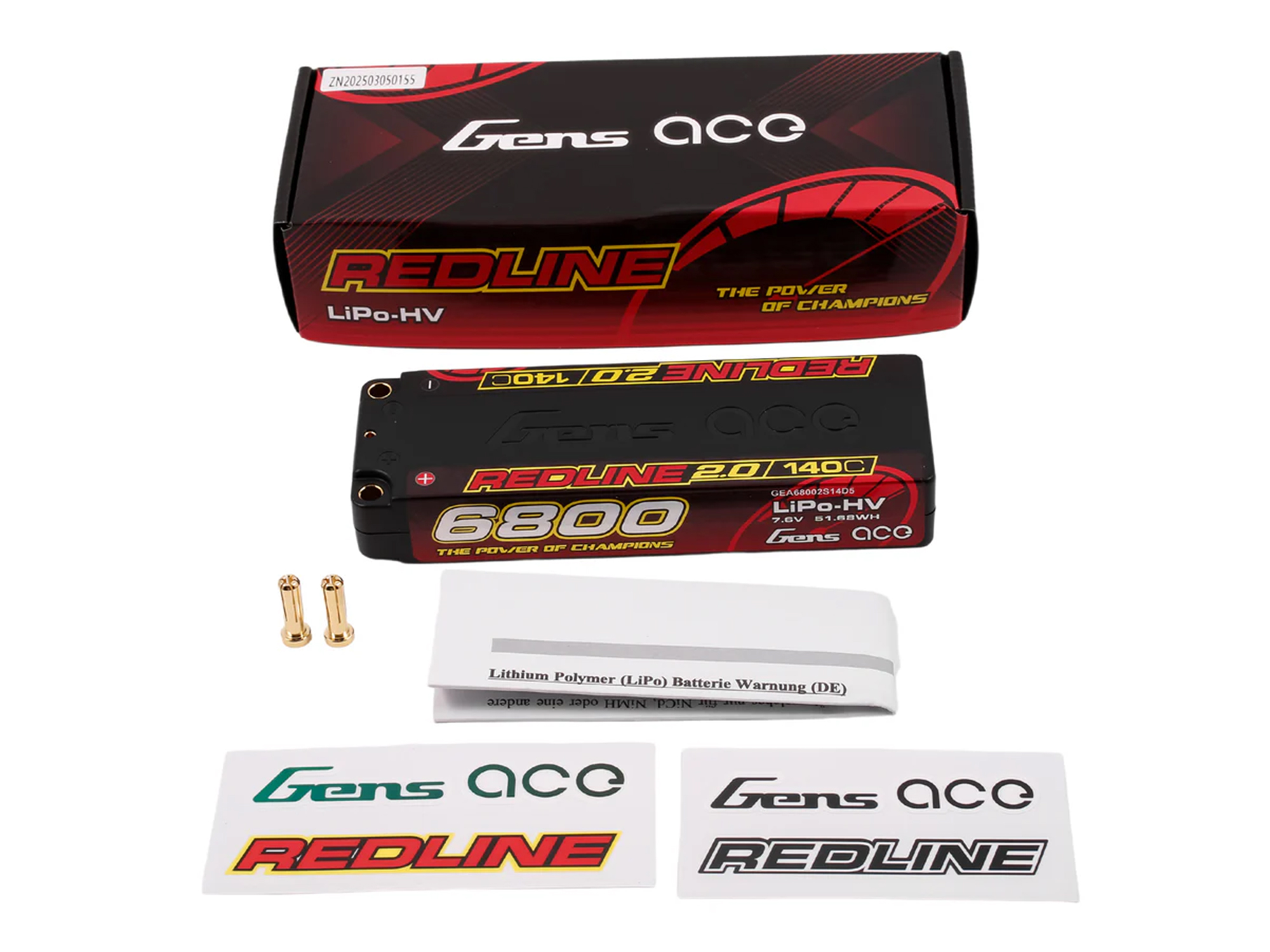 Li-Po HV Car Hard Case 2S1P 7.4V 6800mAh 140C RL2 with 5mm-5