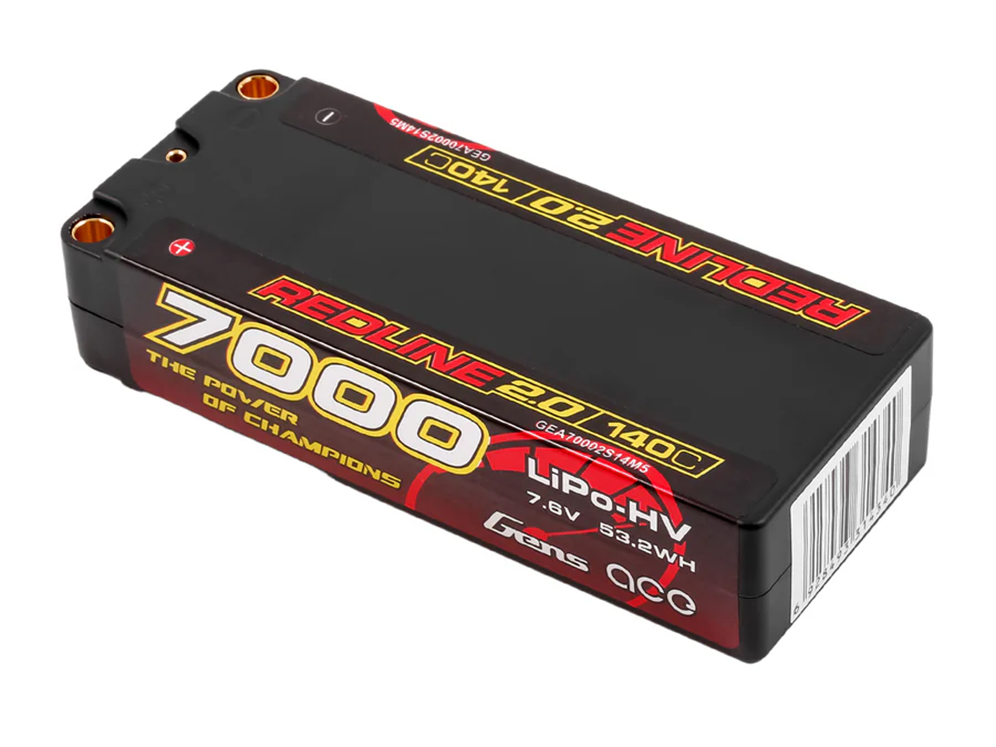 Li-Po HV Car Hard Case 2S1P 7.4V 7000mAh 140C RL2 with 5mm-3