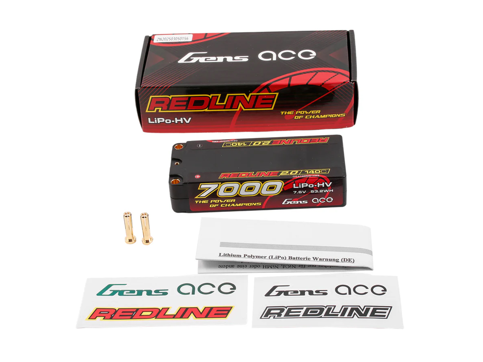 Li-Po HV Car Hard Case 2S1P 7.4V 7000mAh 140C RL2 with 5mm-5