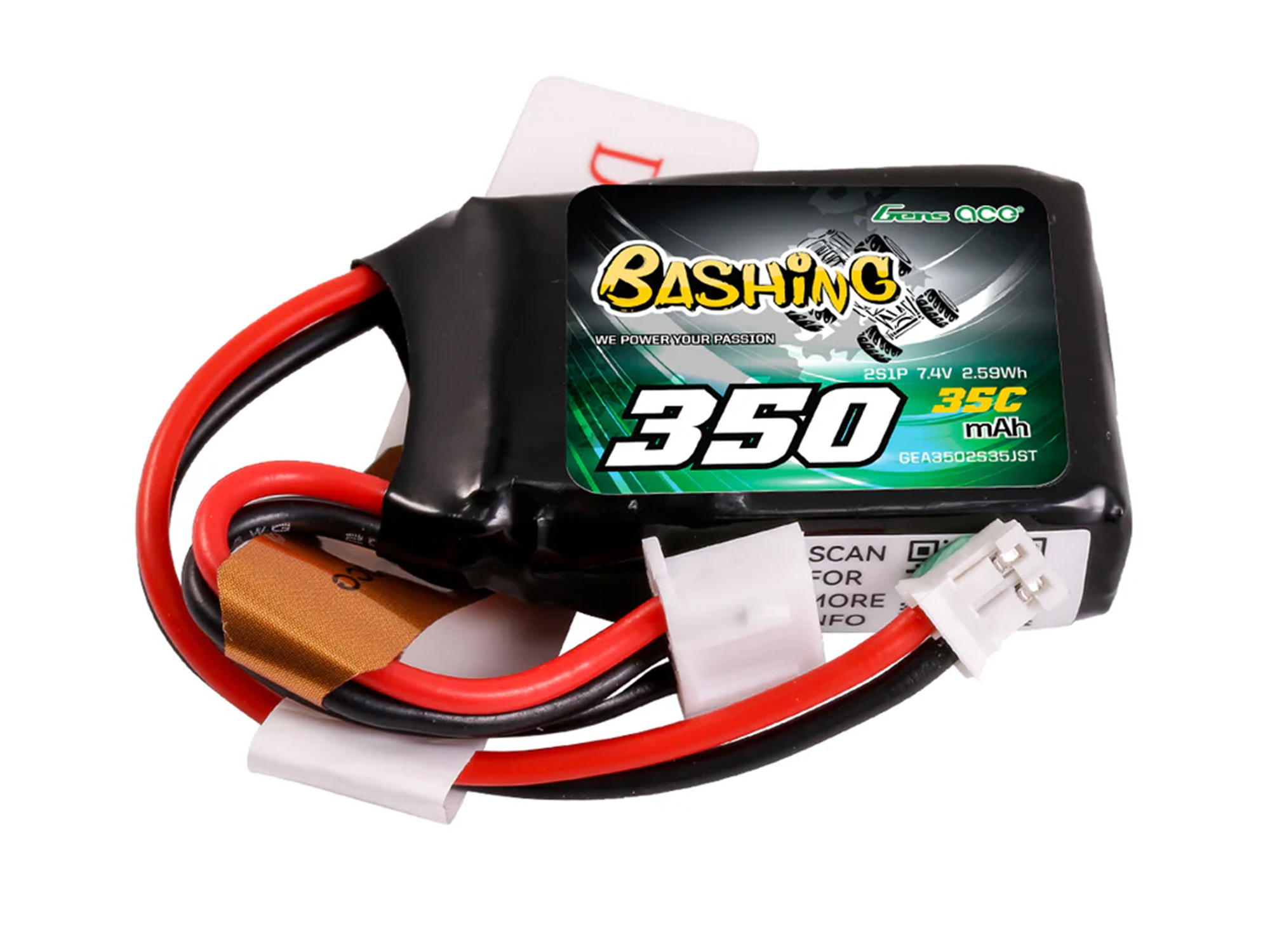 Li-Po 2S 7.4V 350mAh 35C with JST-PH (Micro B/T)-3