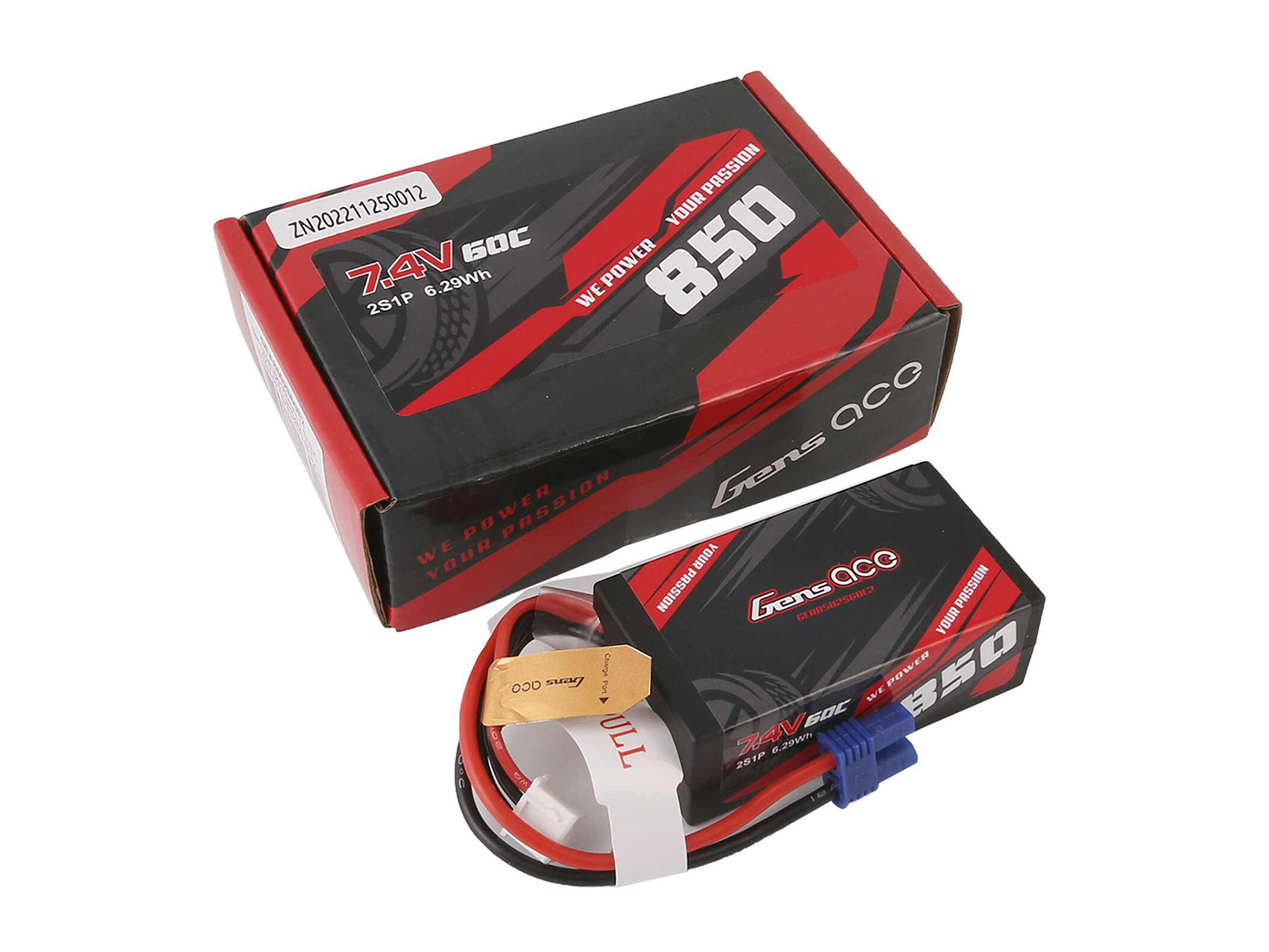 Li-Po Car 2S 7.4V 850mAh 60C with EC2-5