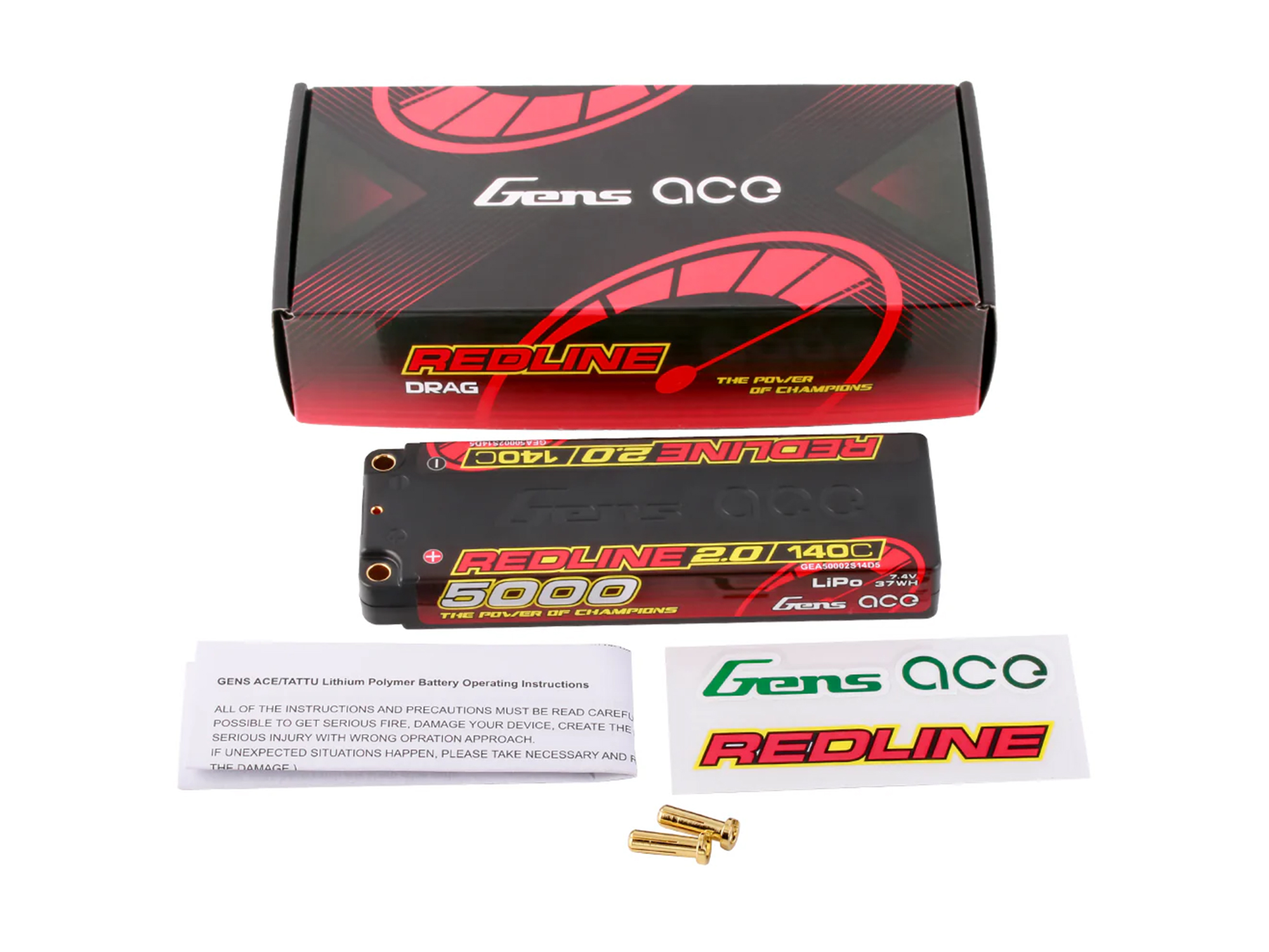 Li-Po HV Car Hard Case 2S 7.6V 5000mAh 140C RL2 Short 5mm-5