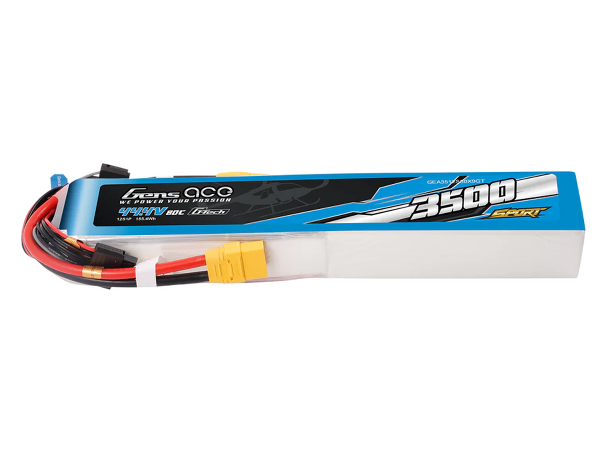 Li-Po Sport 12S 44.4V 3500mAh 80C with XT90-3