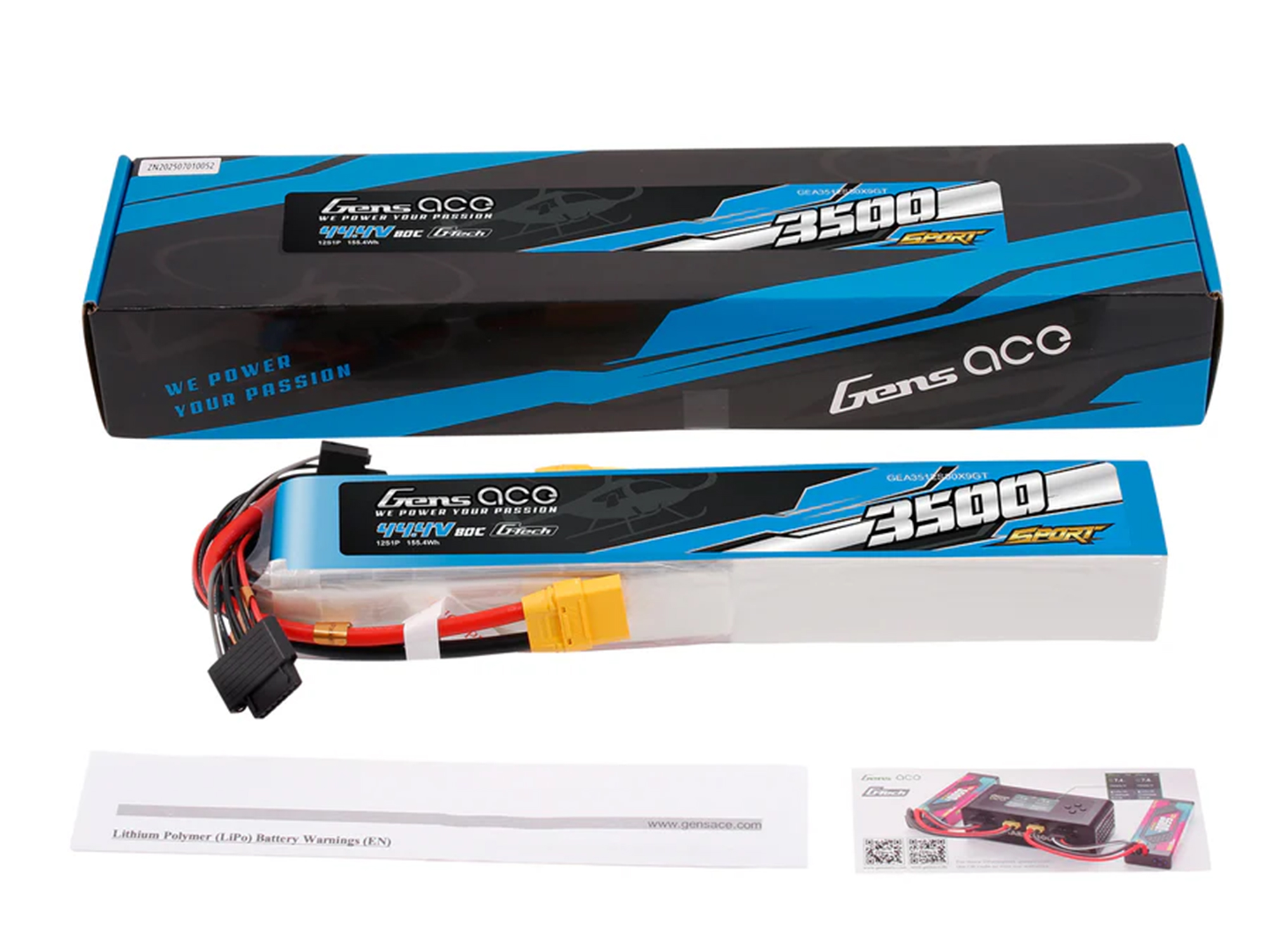 Li-Po Sport 12S 44.4V 3500mAh 80C with XT90-5