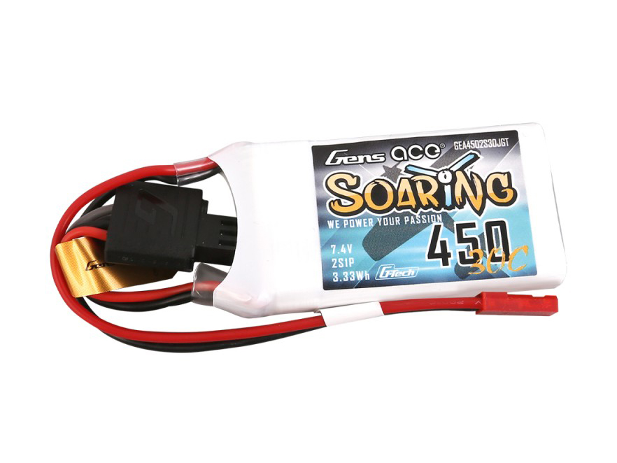 Li-Po G-Tech 2S 7.4V 450mAh 30C Soaring with BEC-3