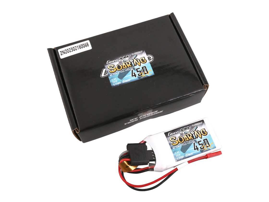 Li-Po G-Tech 2S 7.4V 450mAh 30C Soaring with BEC-5
