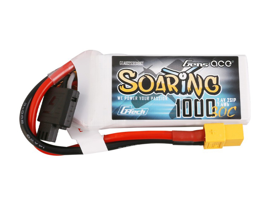 Li-Po G-Tech 2S 7.4V 1000mAh 30C Soaring with XT60-3