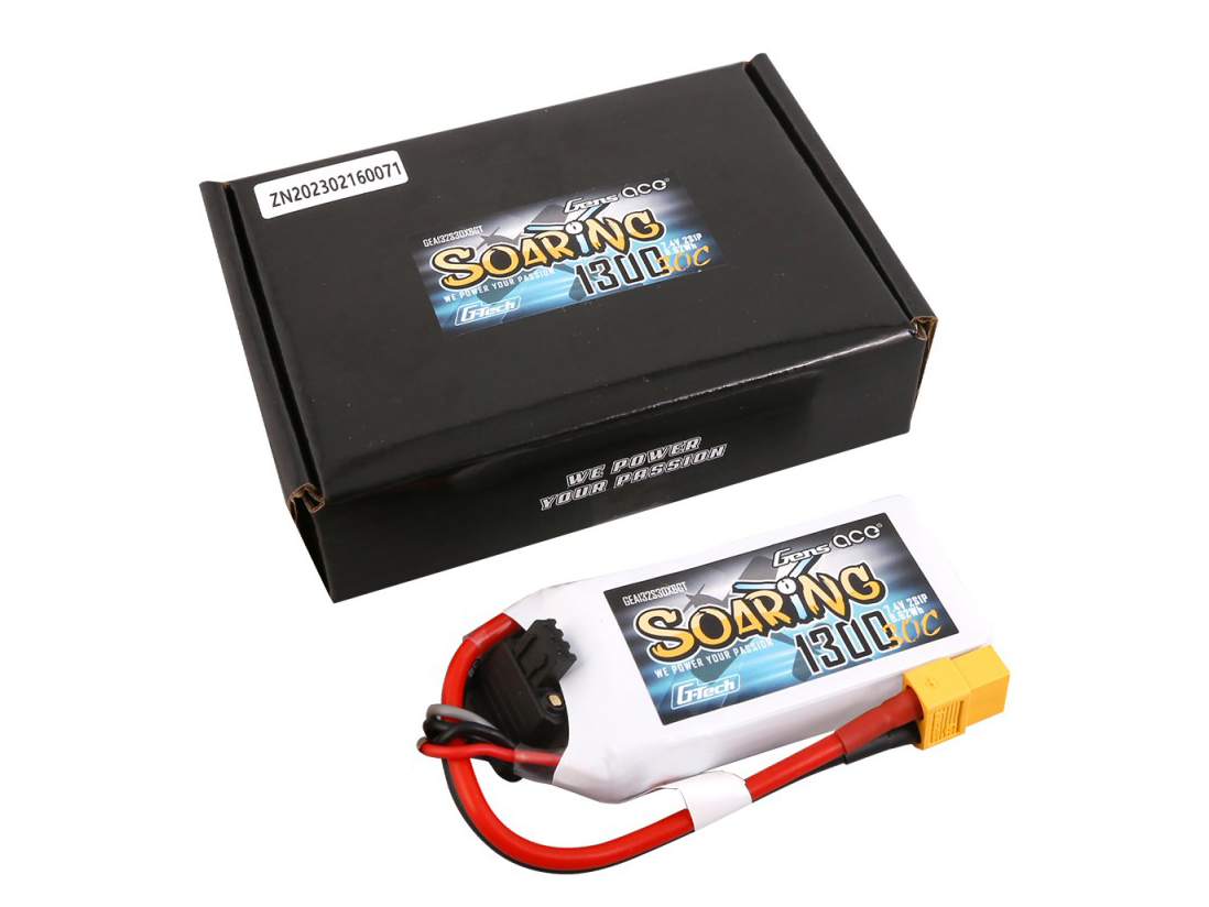 Li-Po G-Tech 2S 7.4V 1300mAh 30C Soaring with XT60-5