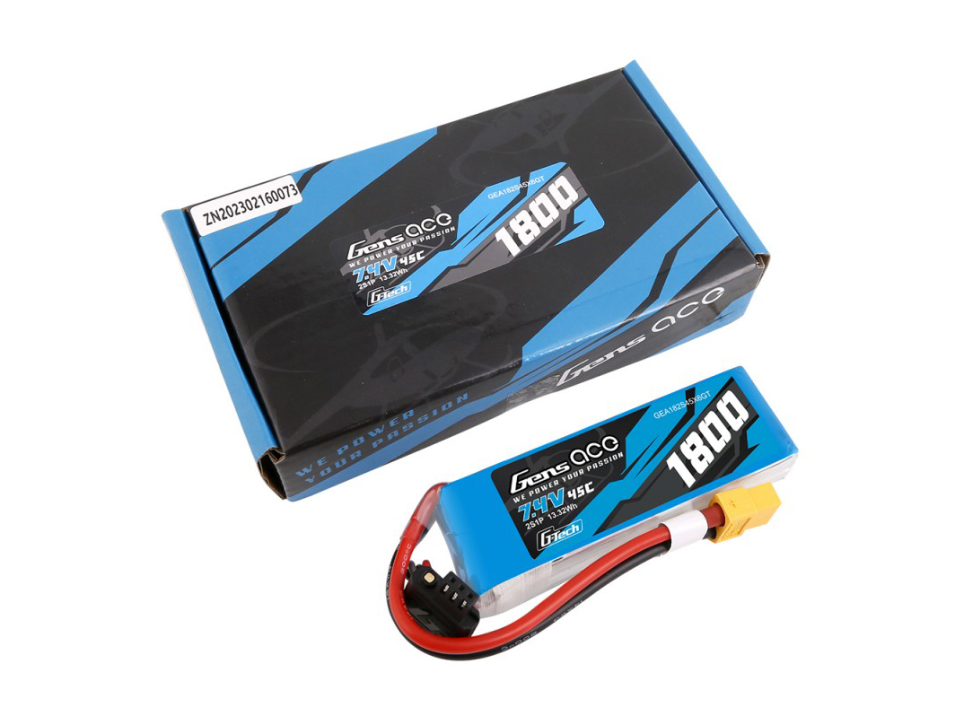 Li-Po G-Tech 2S 7.4V 1800mAh 45C with XT60-5