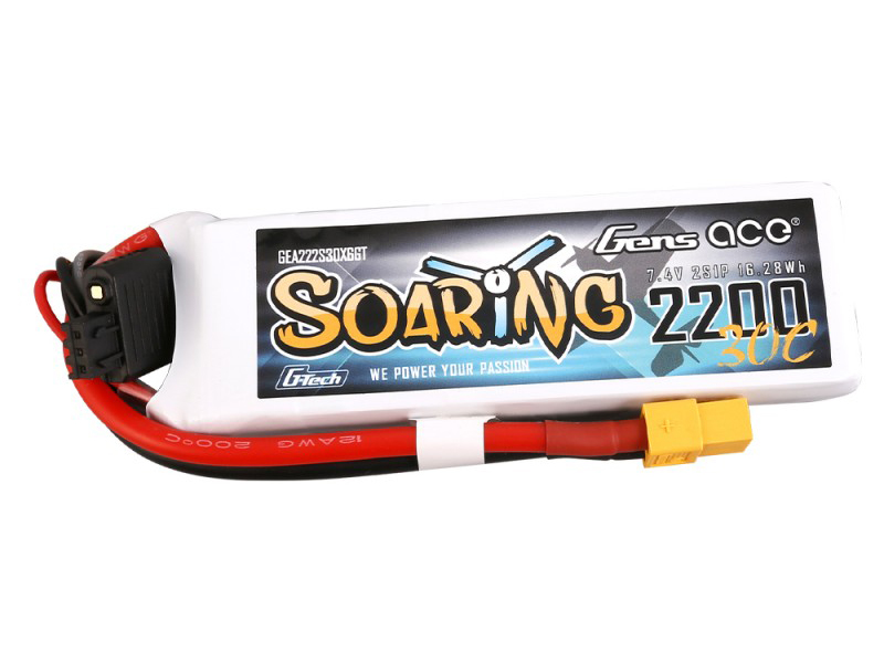 Li-Po G-Tech 2S 7.4V 2200mAh 30C Soaring with XT60-3