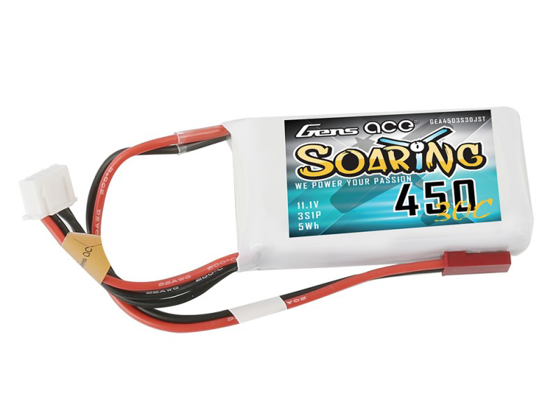Li-Po 3S 11.1V 450mAh 30C Soaring with JST-SYP-4