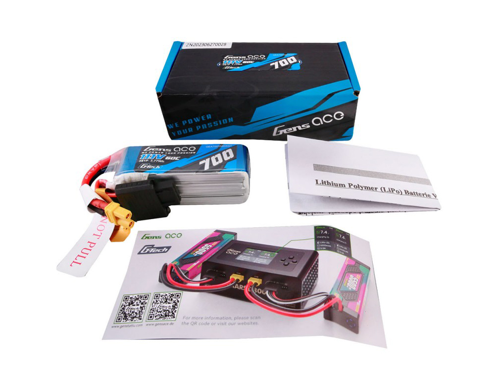 Li-Po G-Tech 3S 11.1V 700mAh 60C with XT30-5