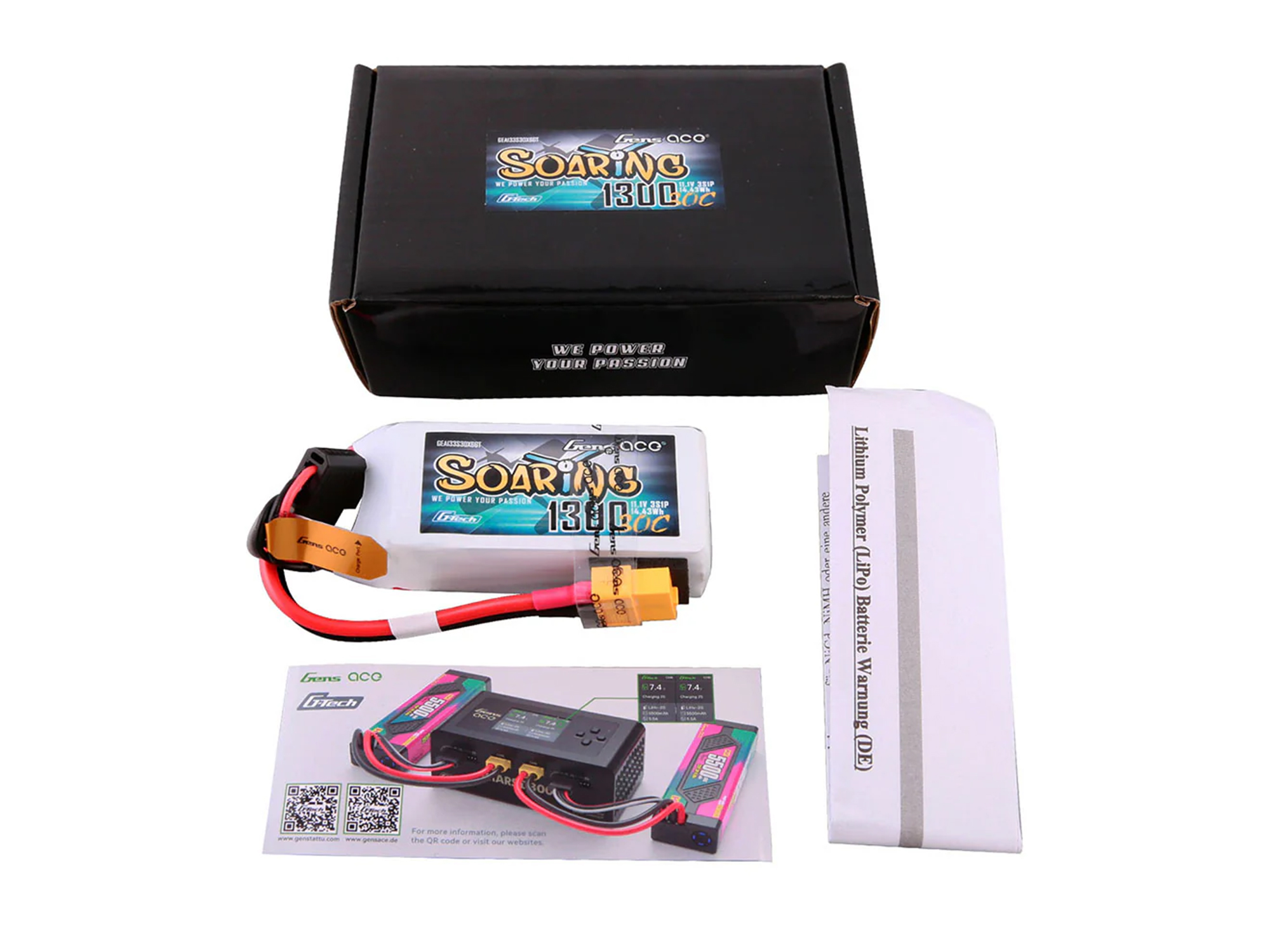 Li-Po G-Tech 3S 11.1V 1300mAh 60C Soaring with XT60-5