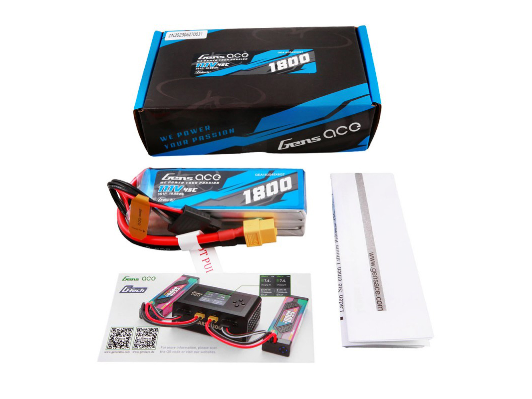 Li-Po G-Tech 3S 11.1V 1800mAh 45C with XT60-5
