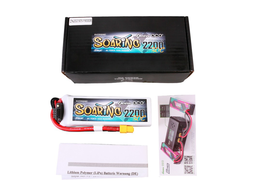 Li-Po G-Tech 3S 11.1V 2200mAh 30C Soaring with XT60-5