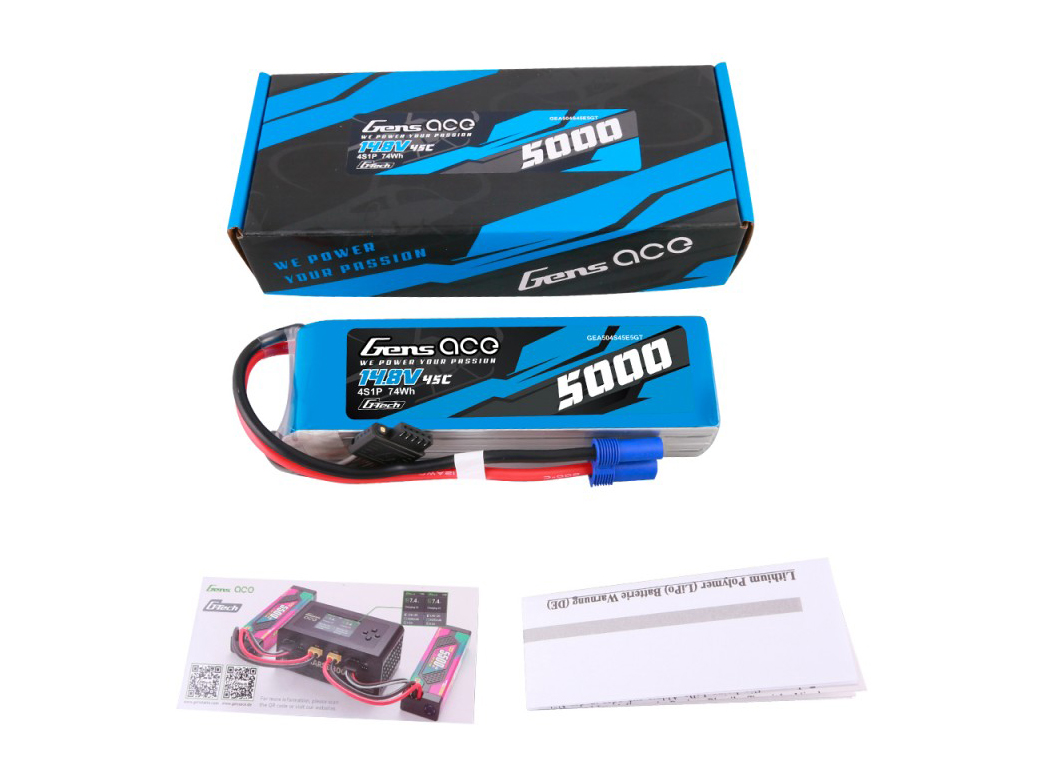 Li-Po G-Tech 4S 14.8V 5000mAh 45C with EC5-5