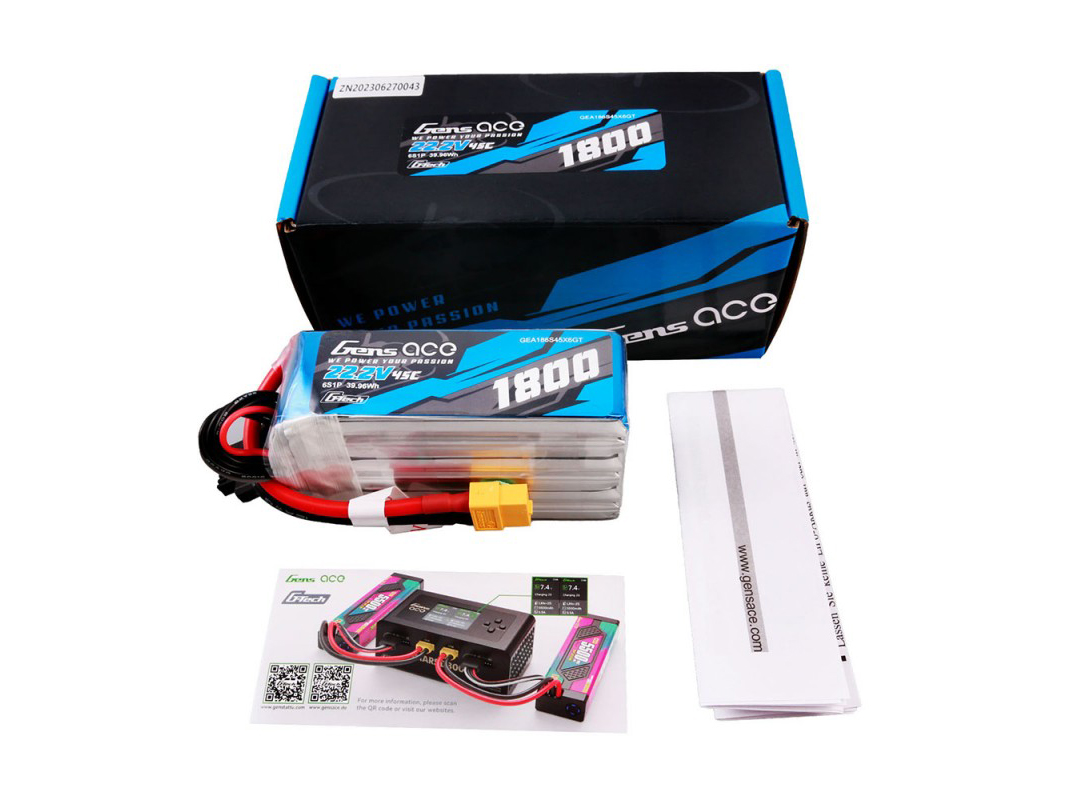 Li-Po G-Tech 6S 22.2V 1800mAh 45C with XT60-4