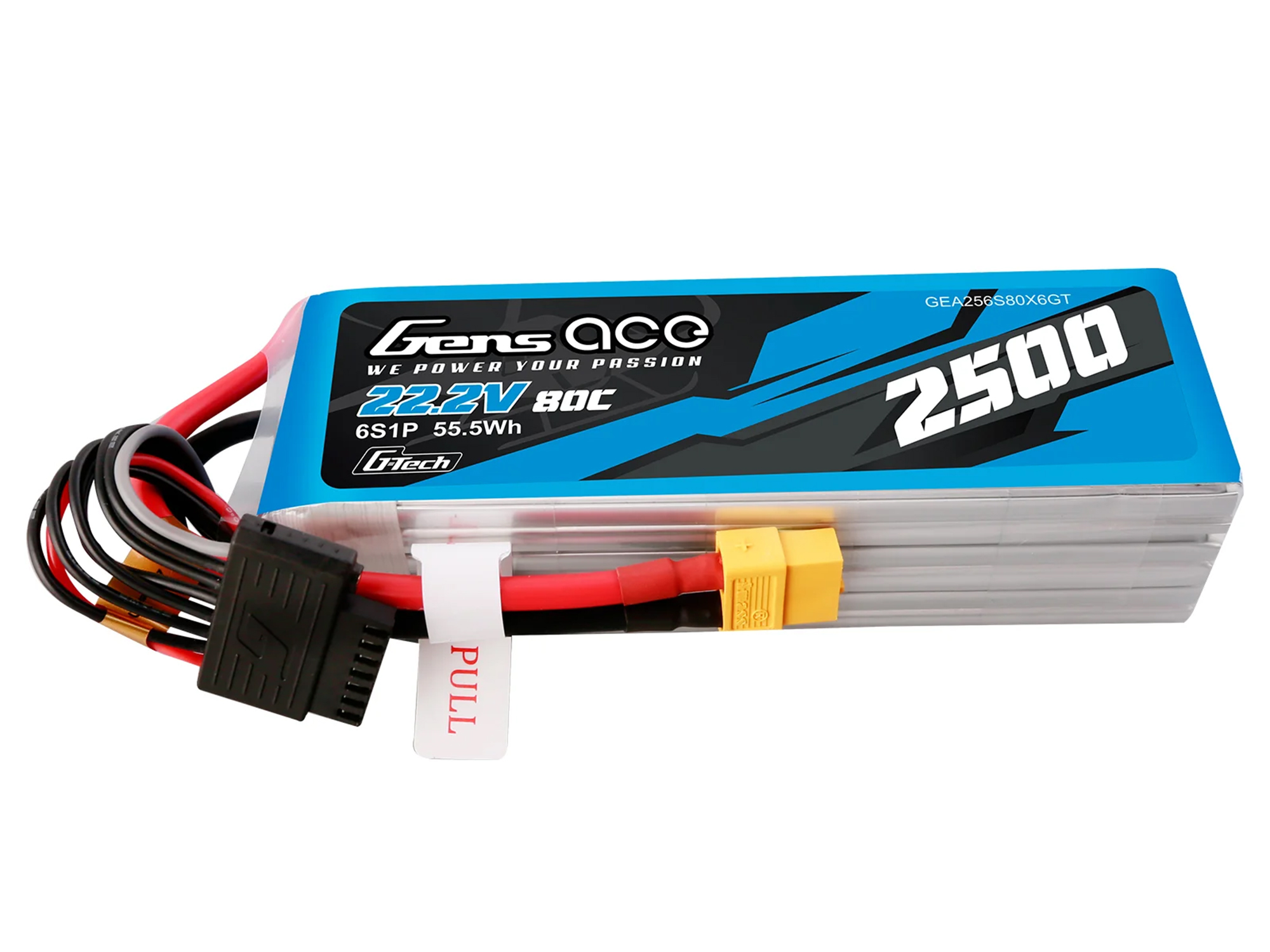 Li-Po G-Tech 6S 22.2V 2500mAh 80C with XT60-2