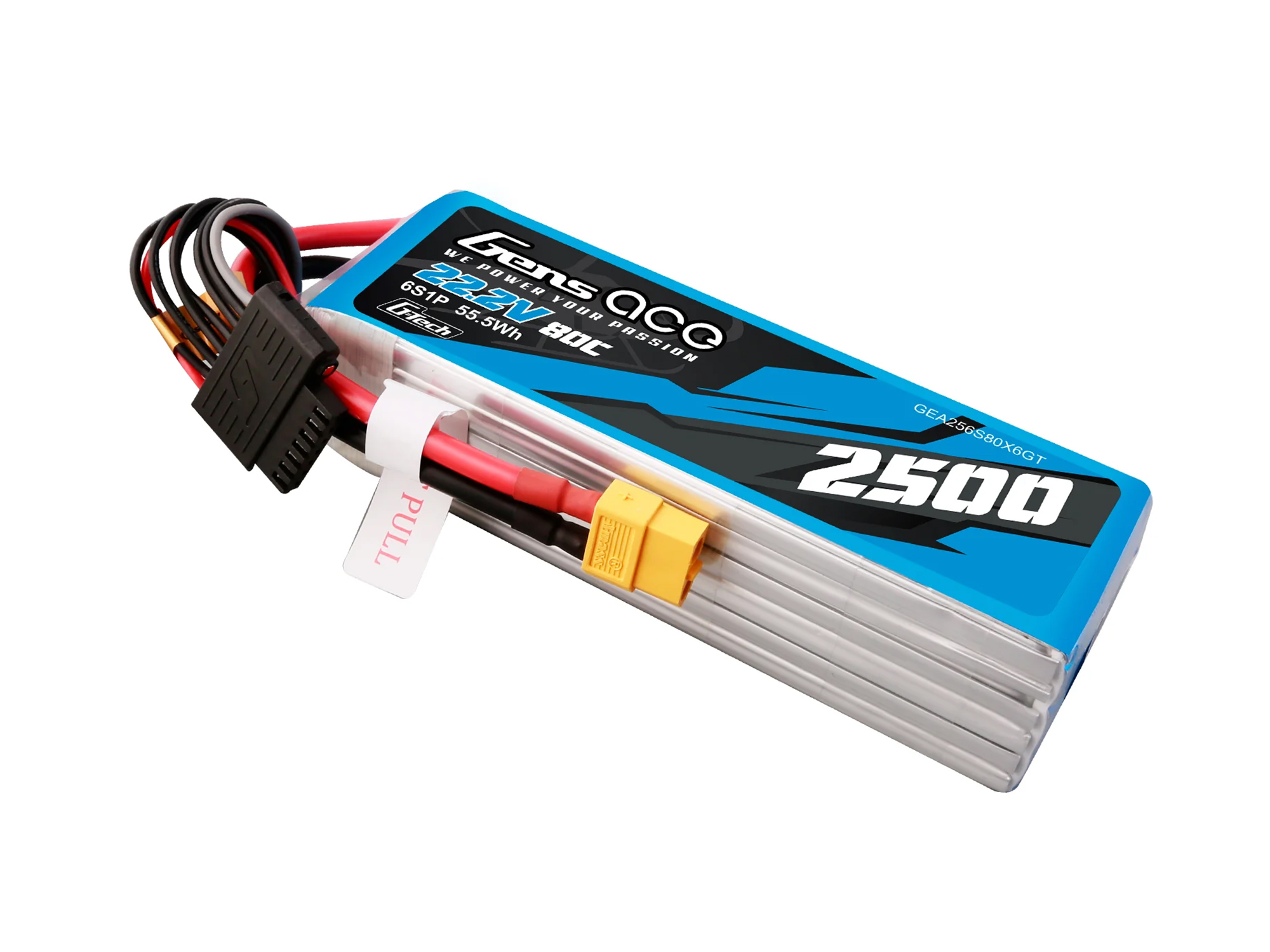 Li-Po G-Tech 6S 22.2V 2500mAh 80C with XT60-3