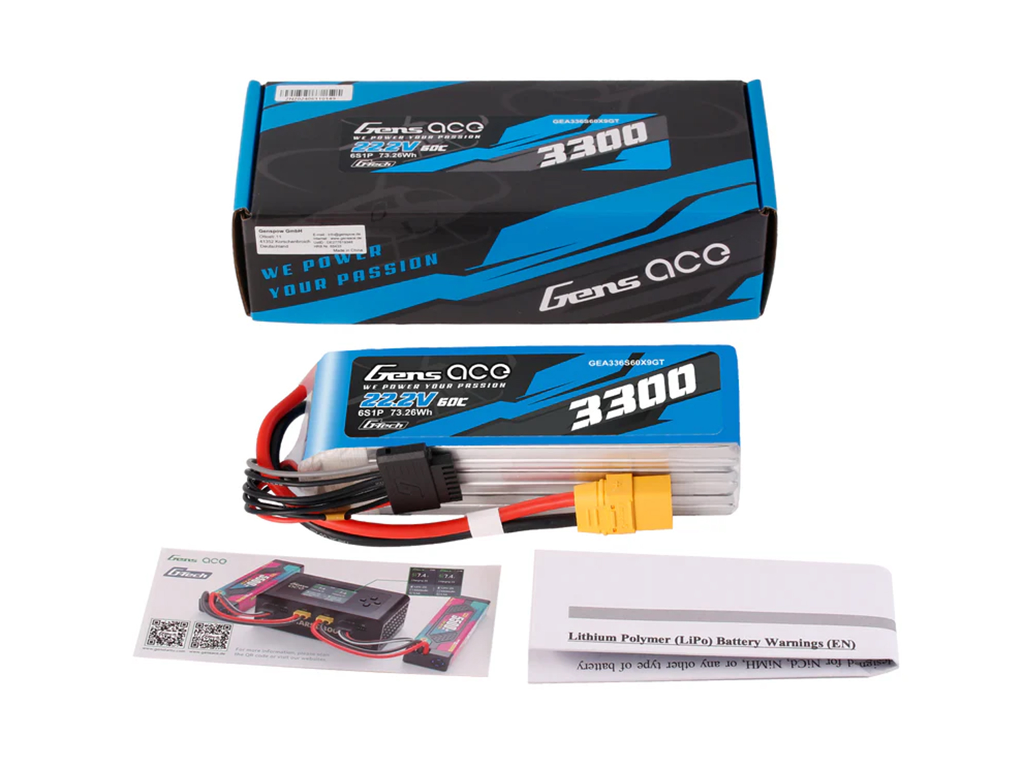 Li-Po G-Tech 6S 22.2V 3300mAh 60C with XT90-5