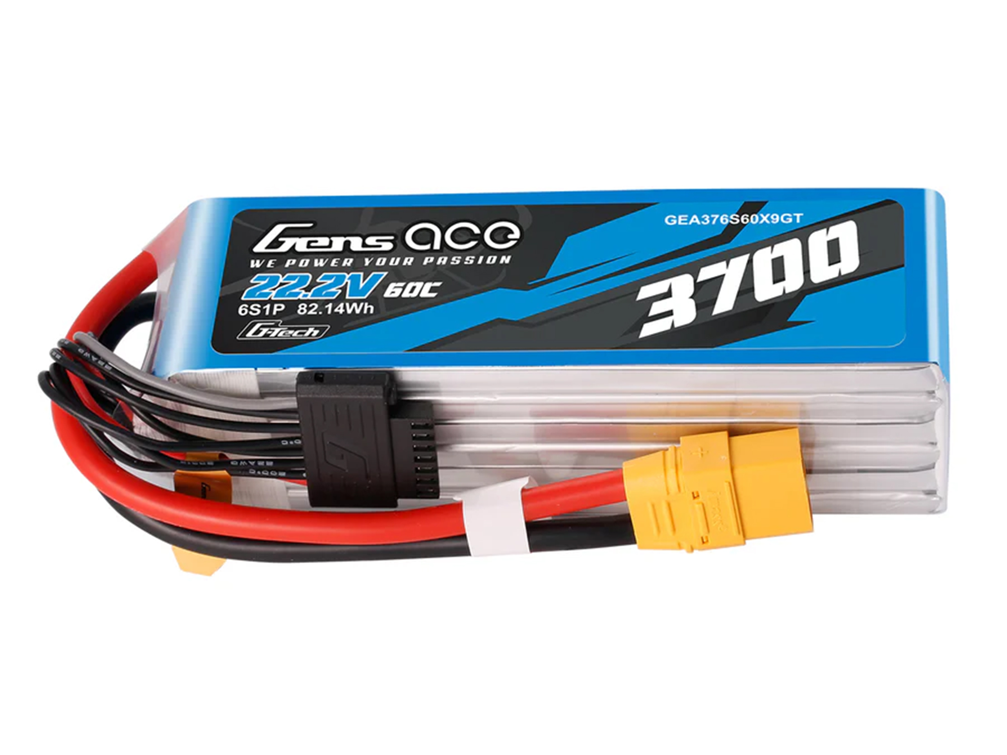 Li-Po G-Tech 6S 22.2V 3700mAh 60C with XT90-3