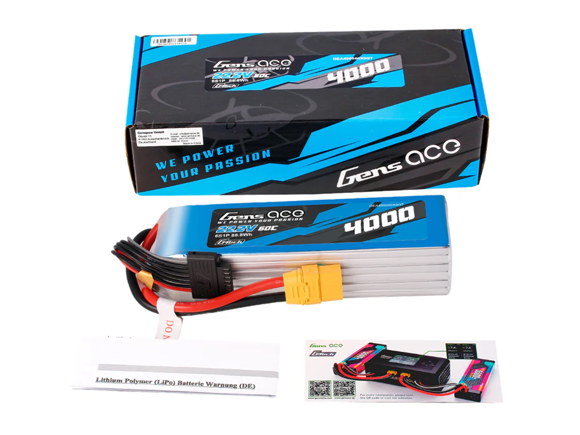 Li-Po G-Tech 6S 22.2V 4000mAh 60C with XT90-5
