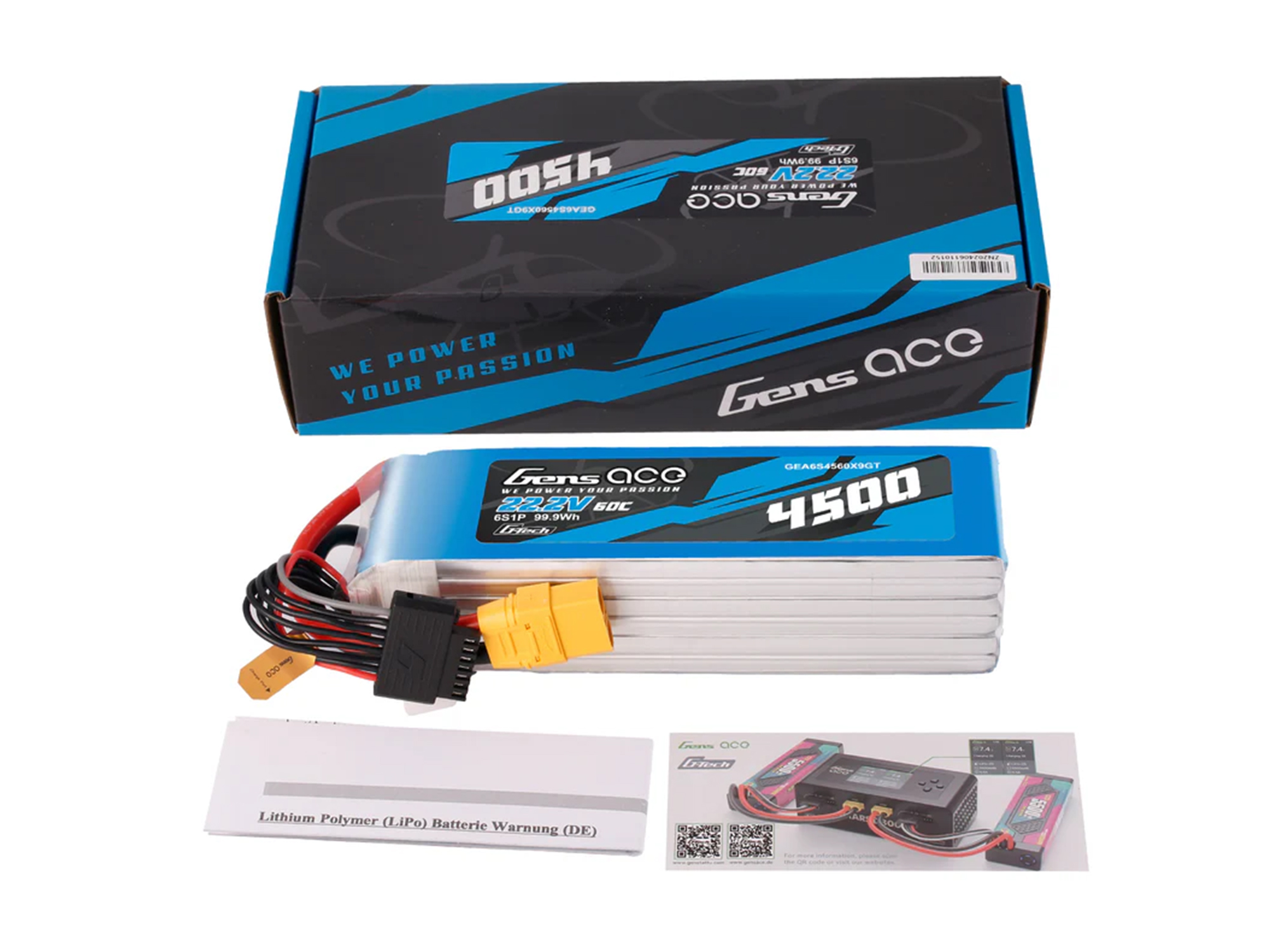 Li-Po G-Tech 6S 22.2V 4500mAh 60C with XT90-5
