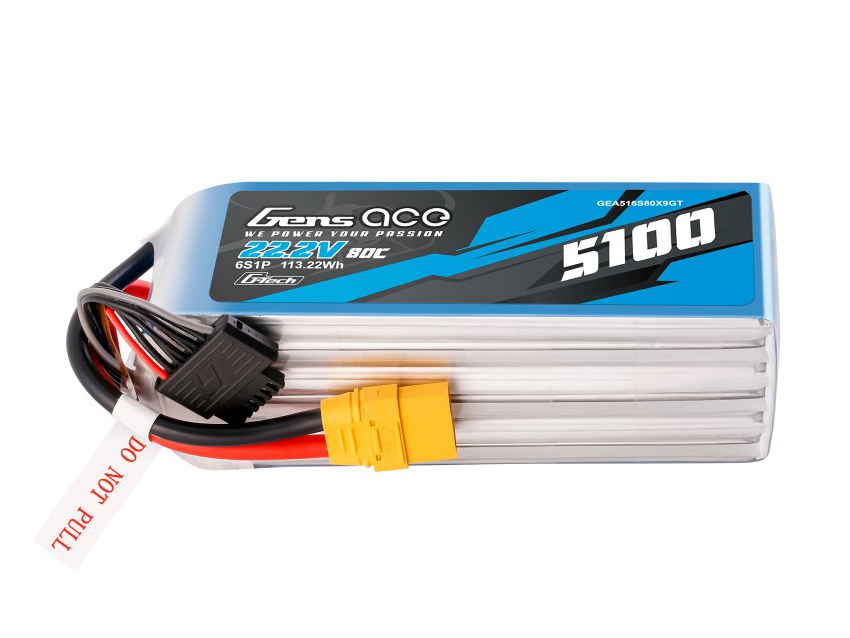 Li-Po G-Tech 6S 22.2V 5100mAh 80C with XT90-3