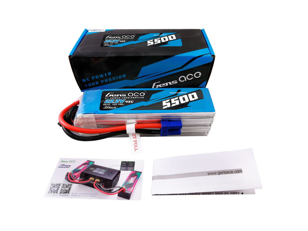 Li-Po G-Tech 6S 22.2V 5500mAh 45C with EC5-5
