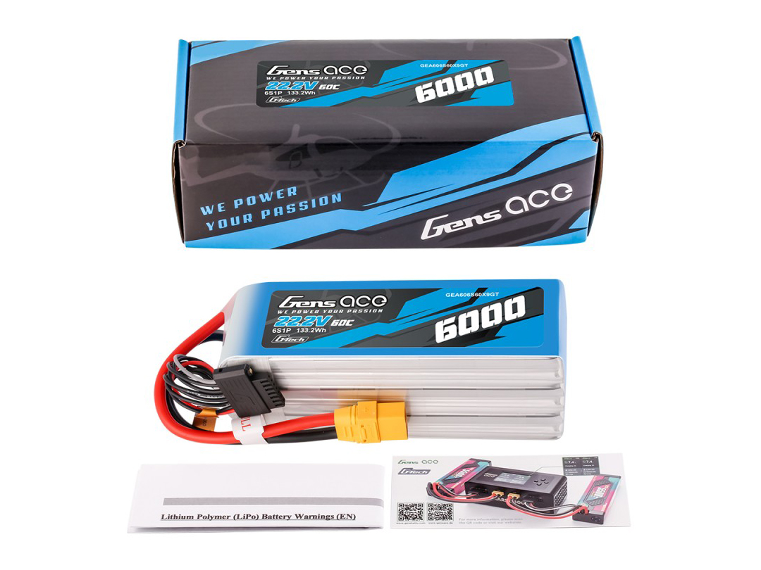 Li-Po G-Tech 6S 22.2V 6000mAh 60C with XT90-4