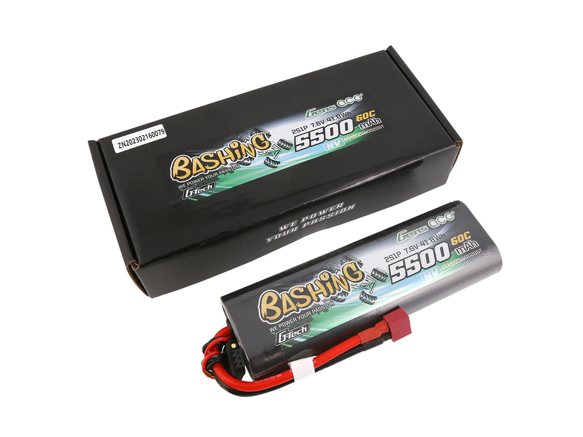 Li-Po G-Tech Car Hard Case HV 2S 7.4V 5500mAh 60C with T-Typ-5