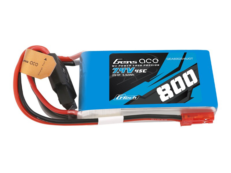Li-Po G-Tech 2S 7.4V 800mAh 45C with BEC-3